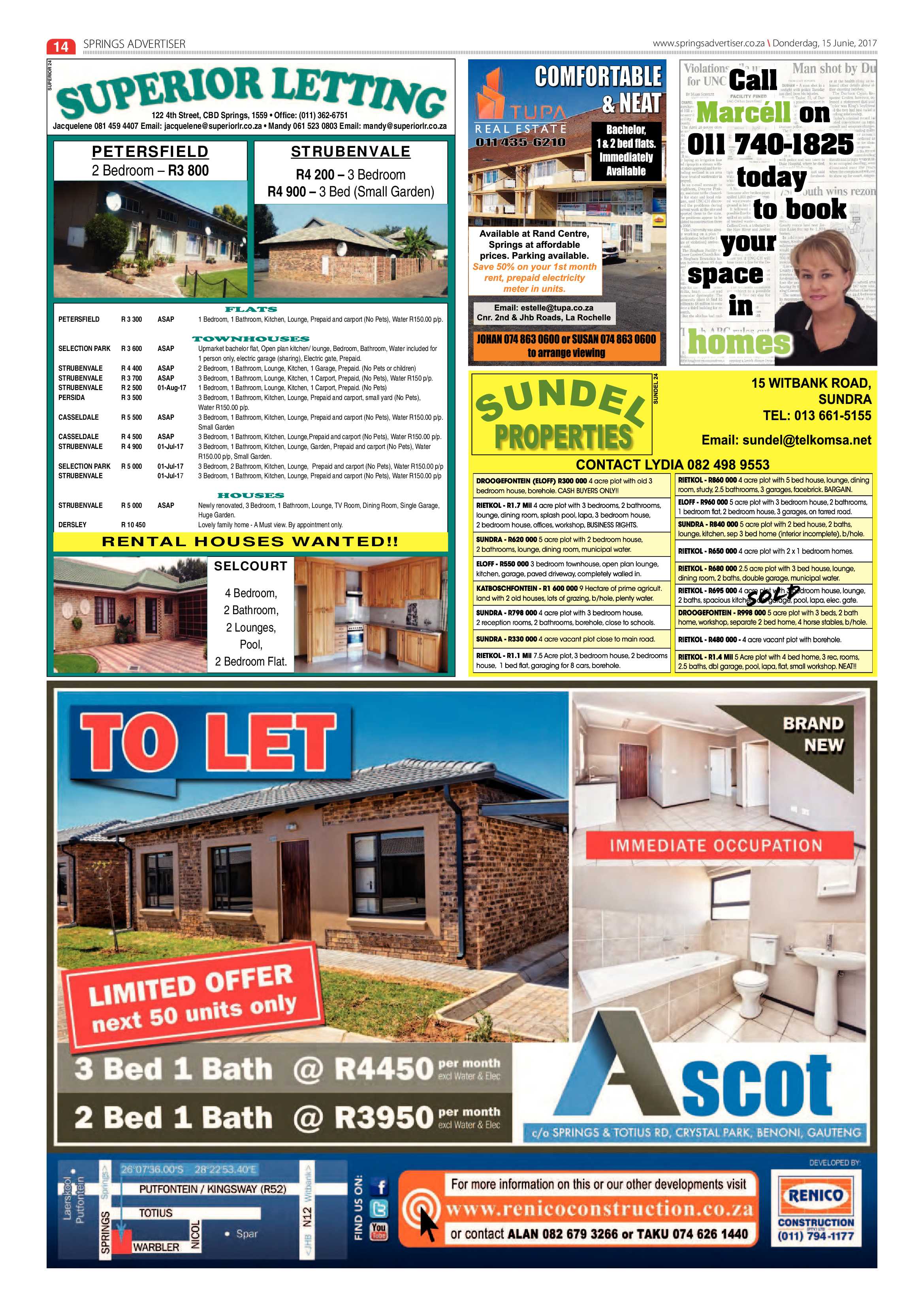 Springs Advertiser 15 June 2017 page 14