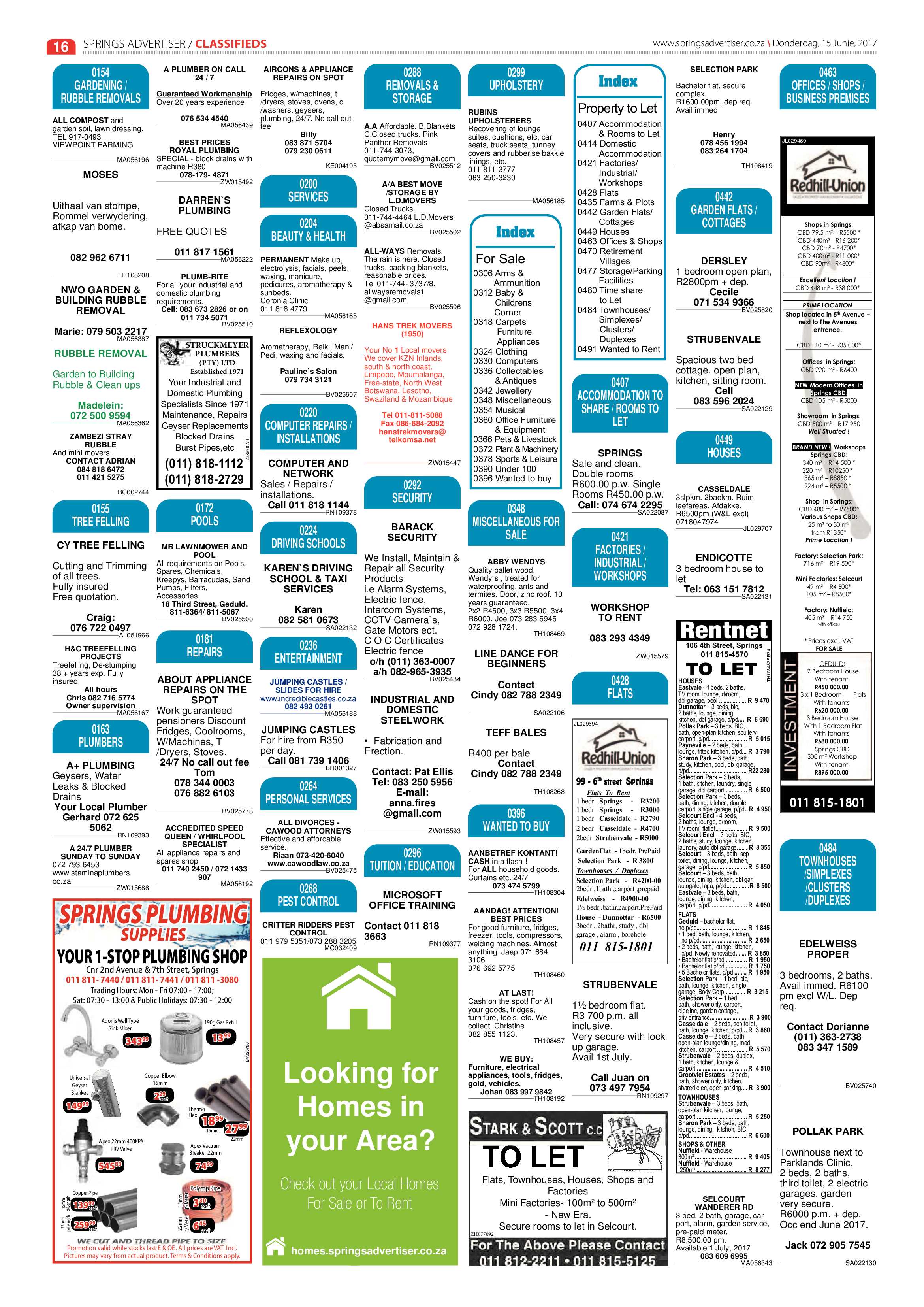 Springs Advertiser 15 June 2017 page 16