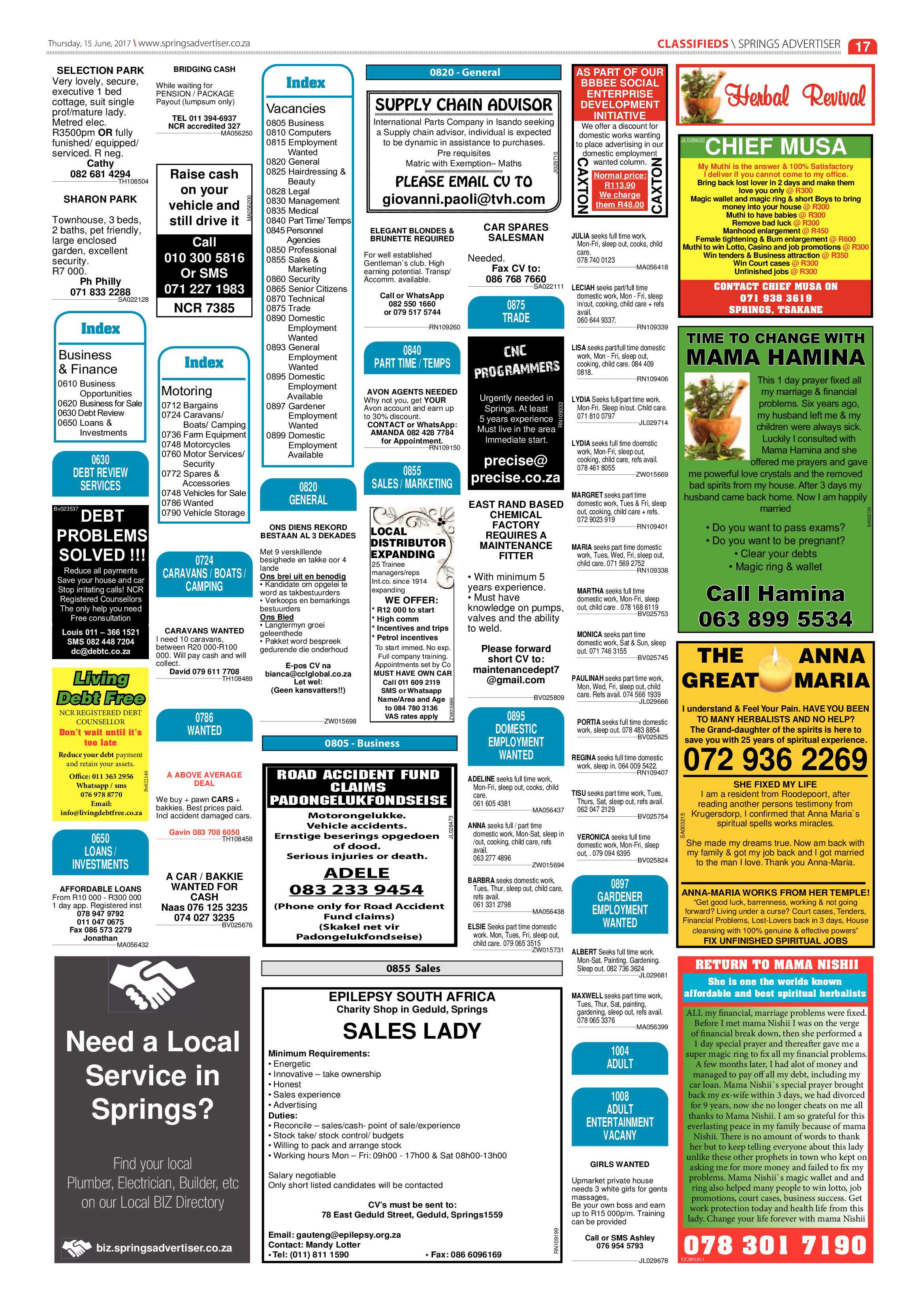 Springs Advertiser 15 June 2017 page 17