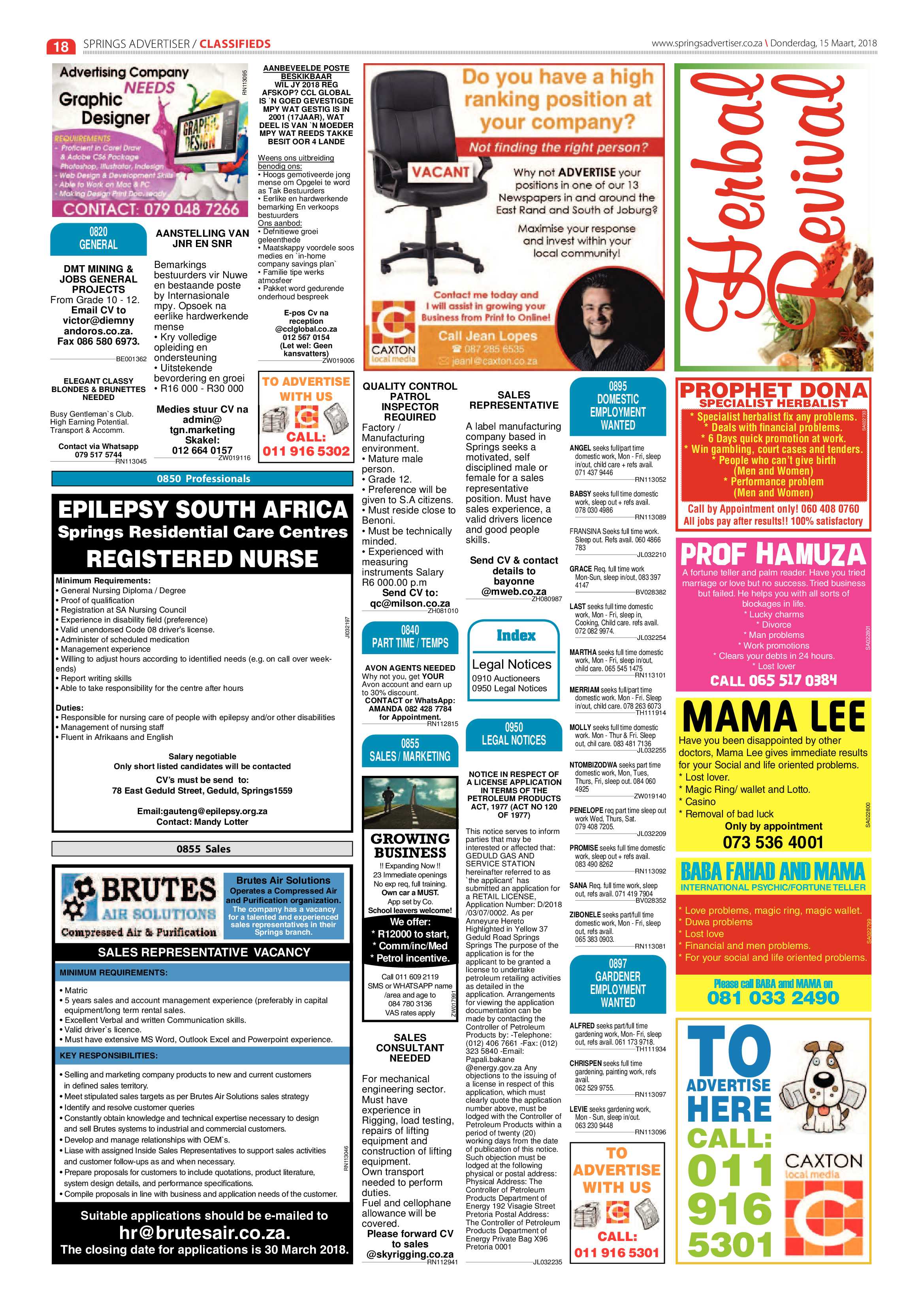 Springs Advertiser 15 March 2018 page 18