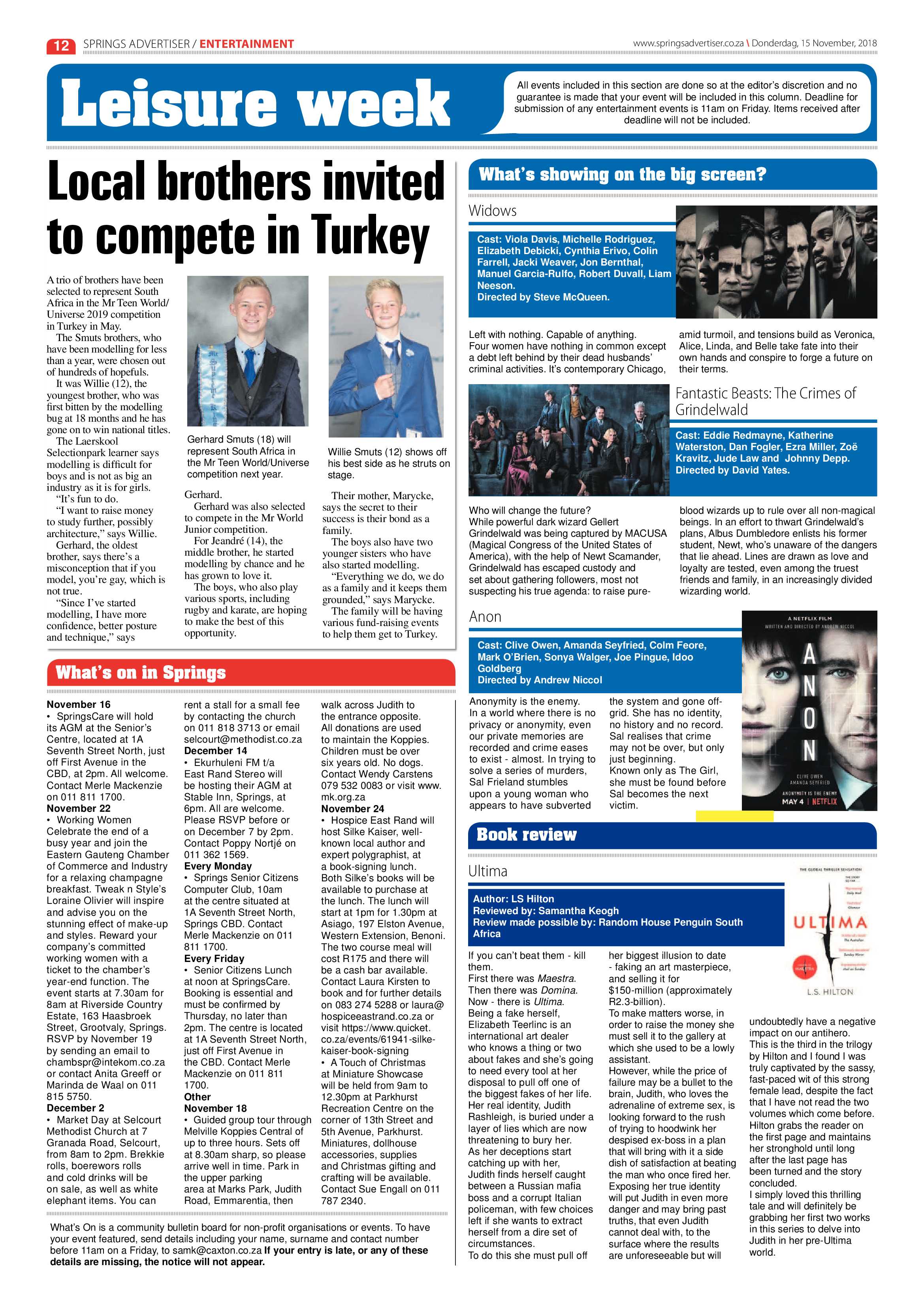 Springs Advertiser 15 November 2018 page 12