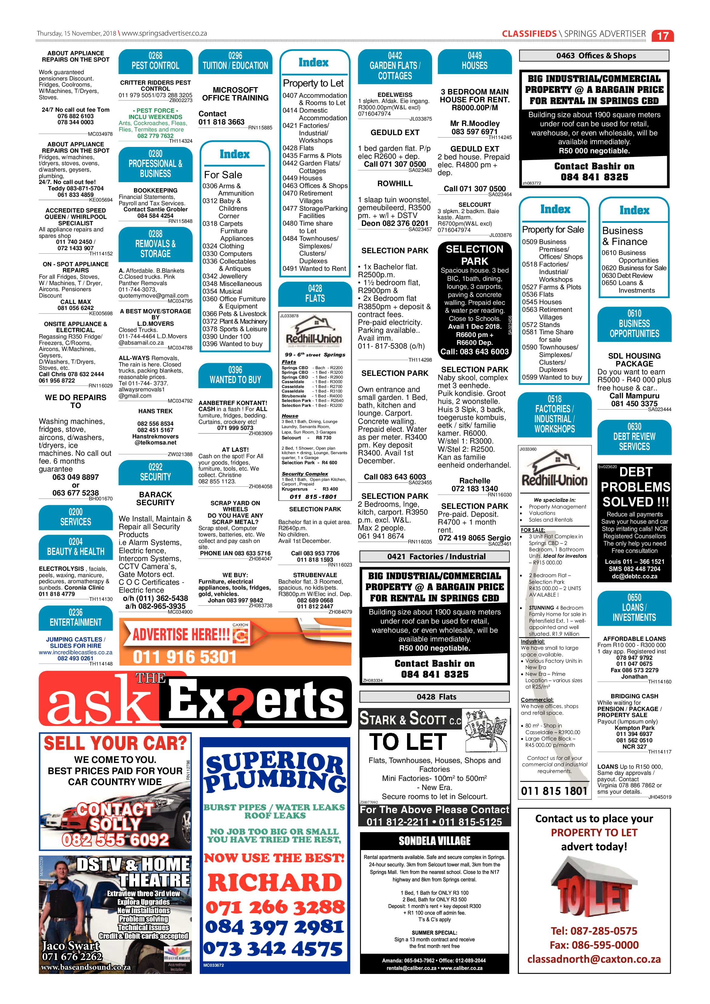 Springs Advertiser 15 November 2018 page 17