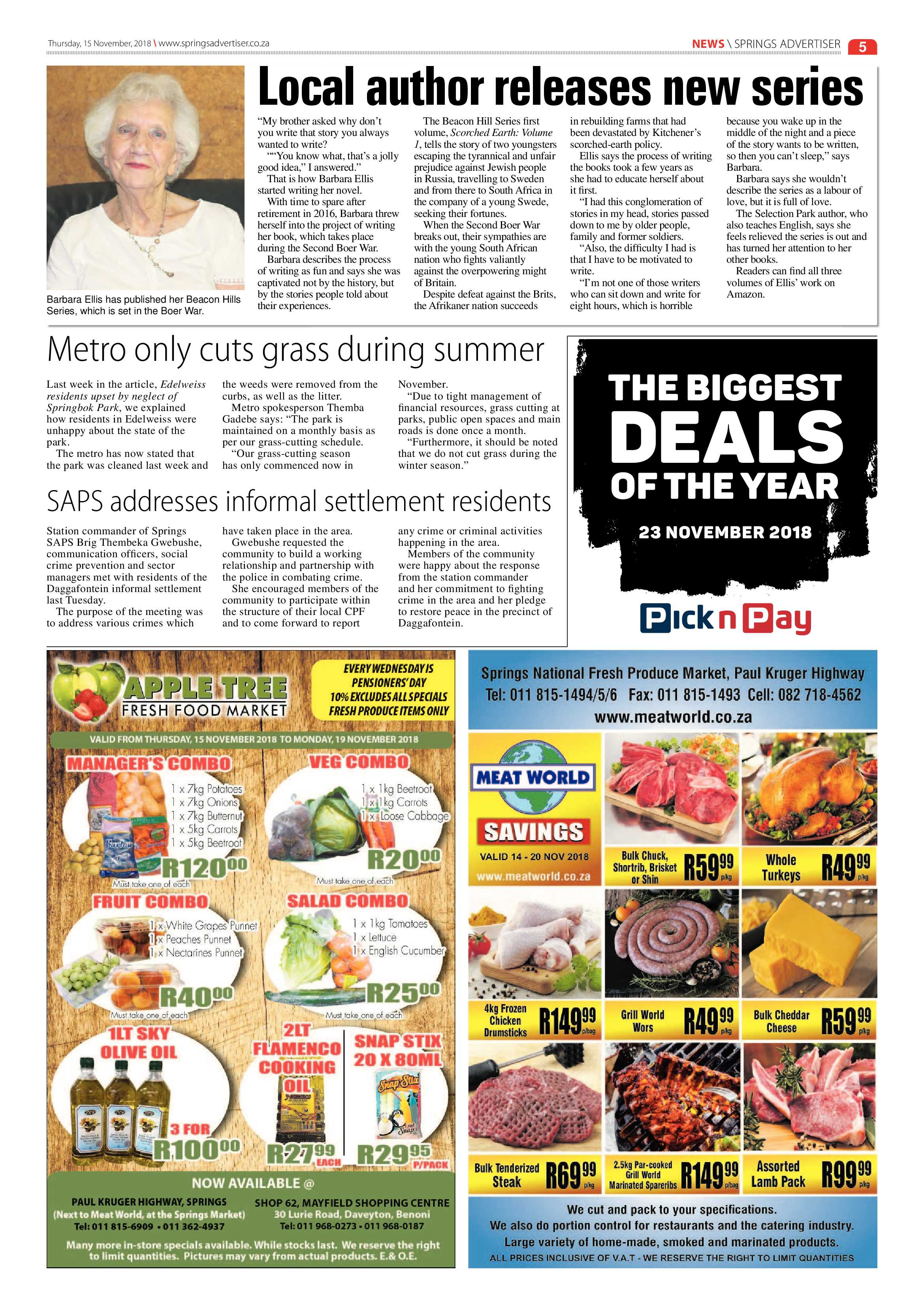 Springs Advertiser 15 November 2018 page 5