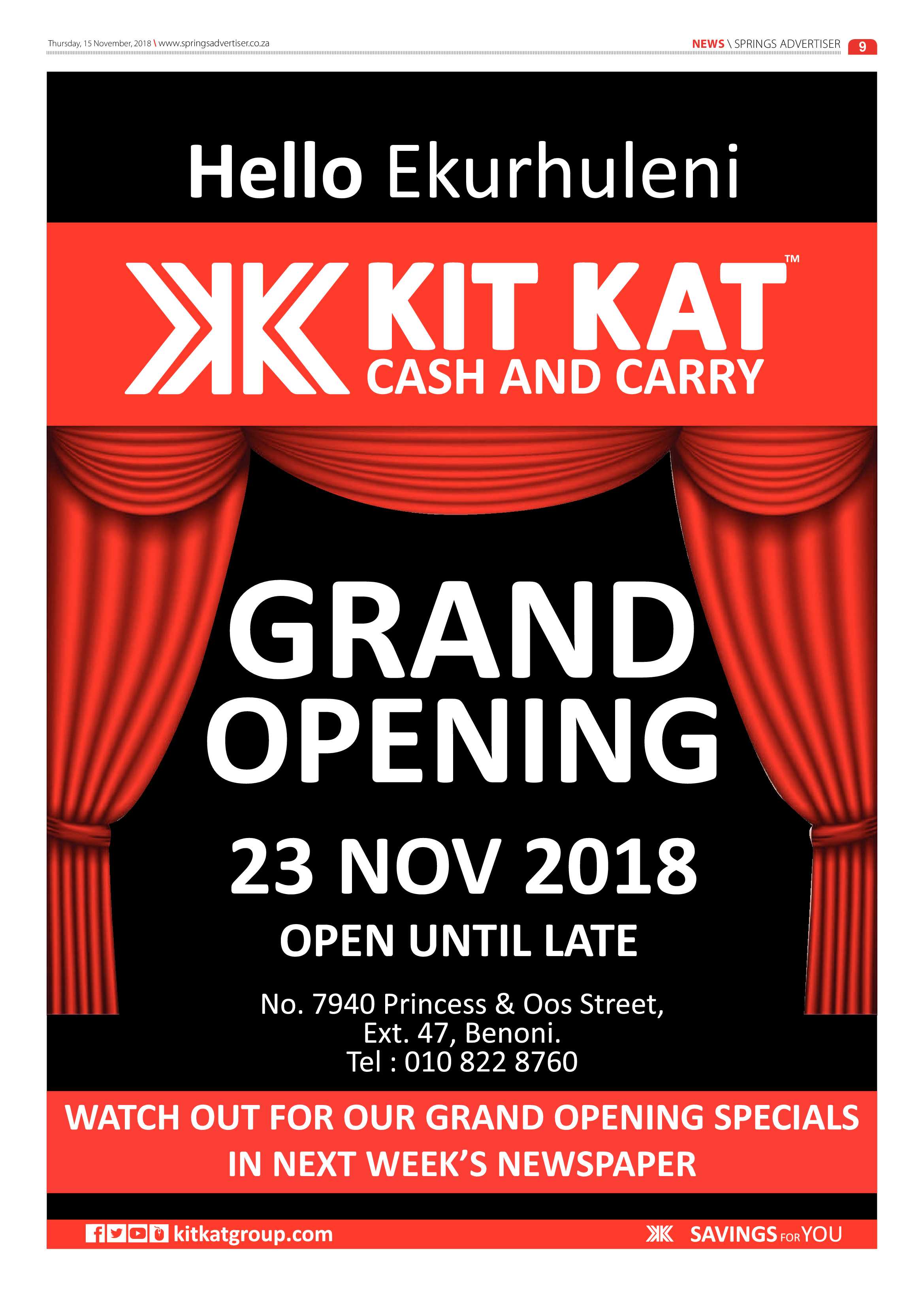 Springs Advertiser 15 November 2018 page 9