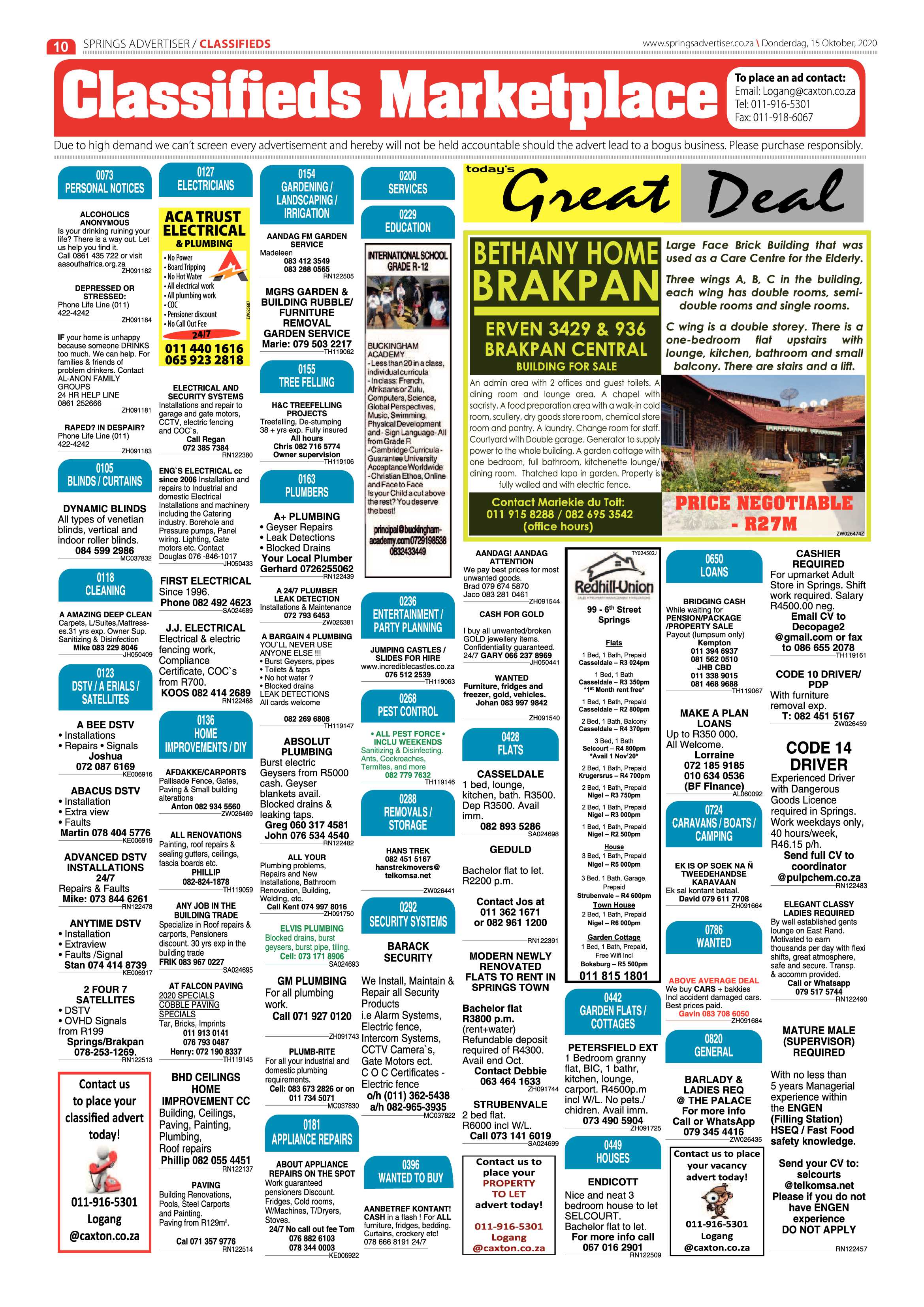 Springs Advertiser 15 October 2020 page 10