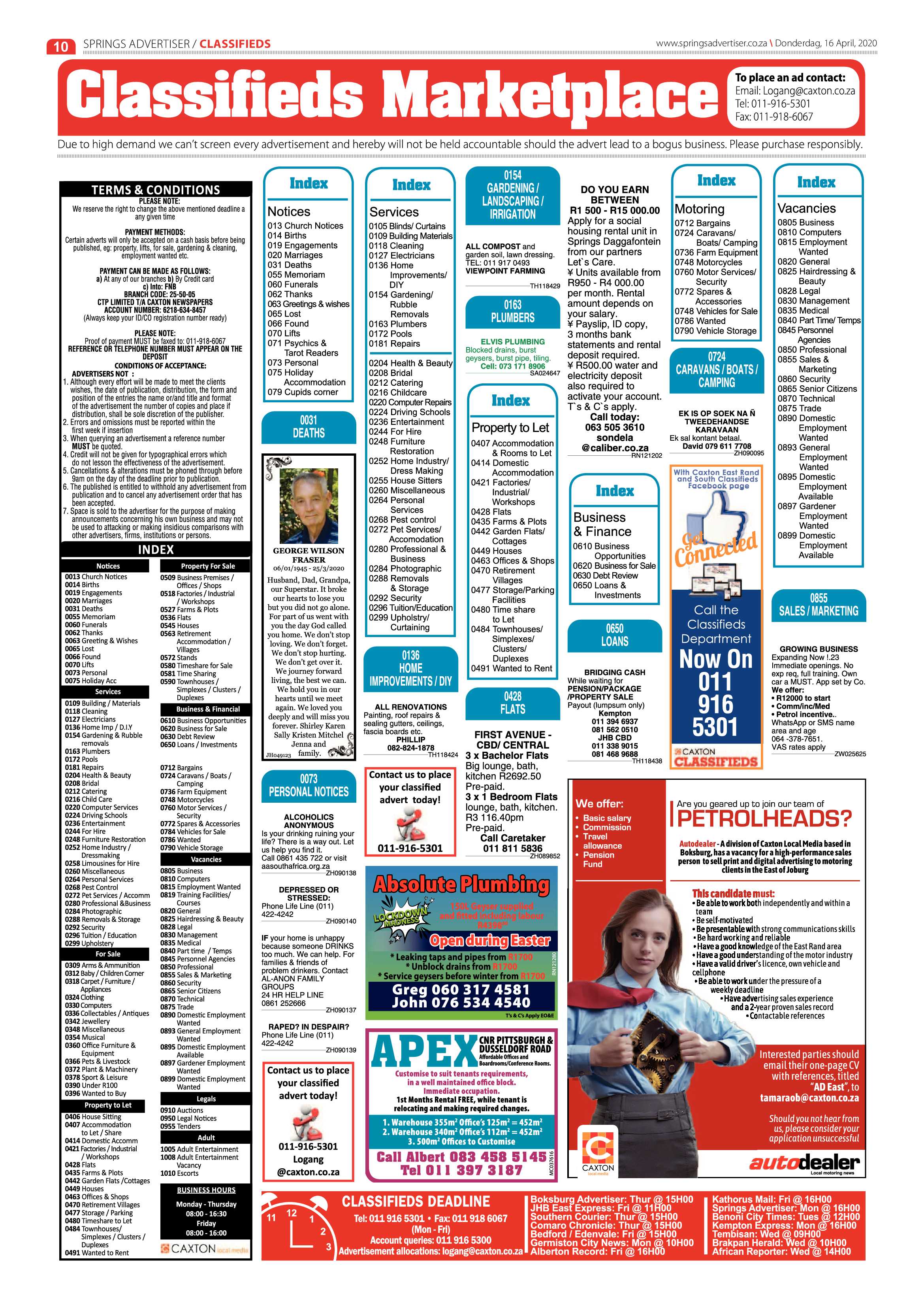 Springs Advertiser 9 April 2020 page 10