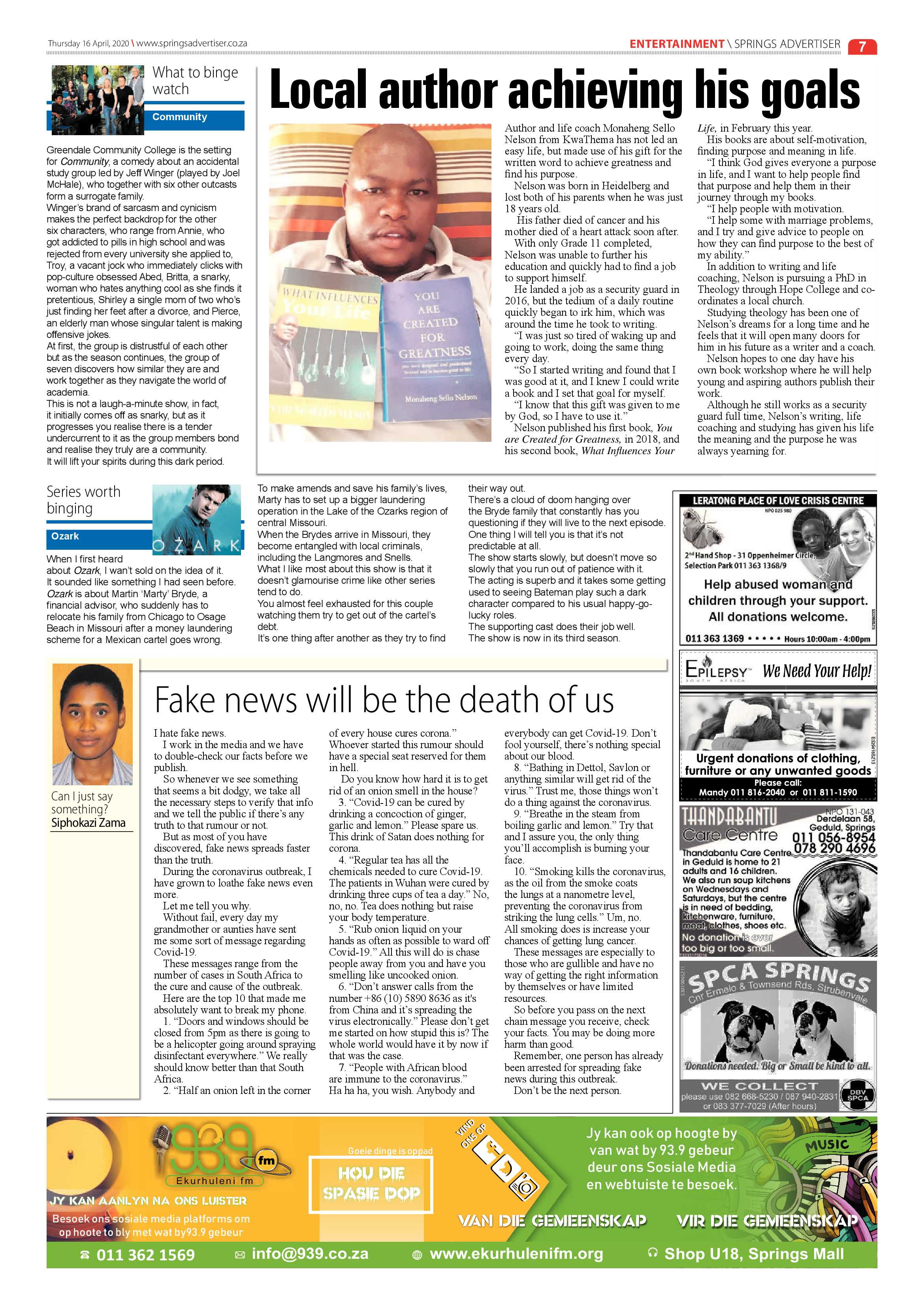 Springs Advertiser 9 April 2020 page 7