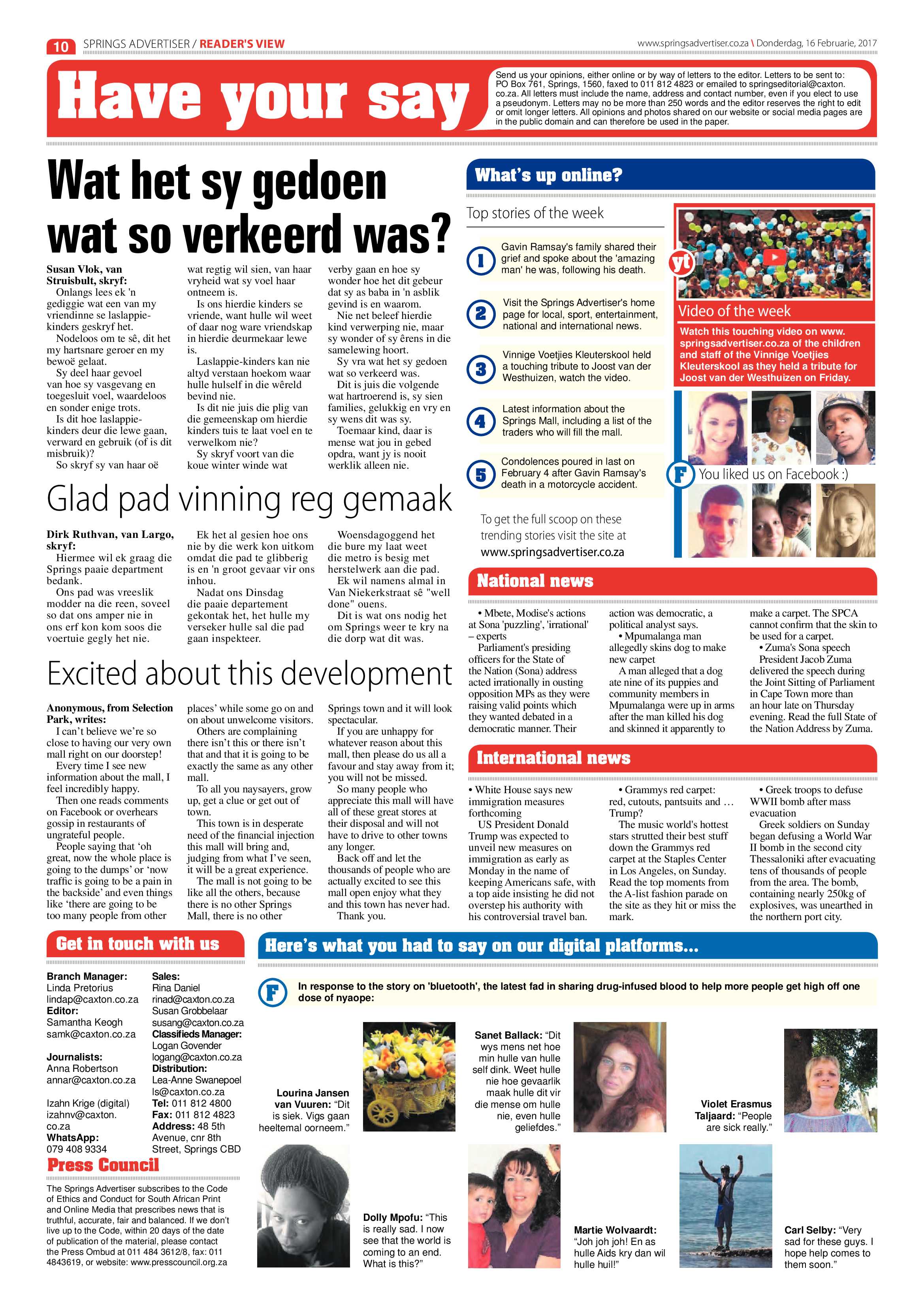 Springs Advertiser 16 February 2017 page 10