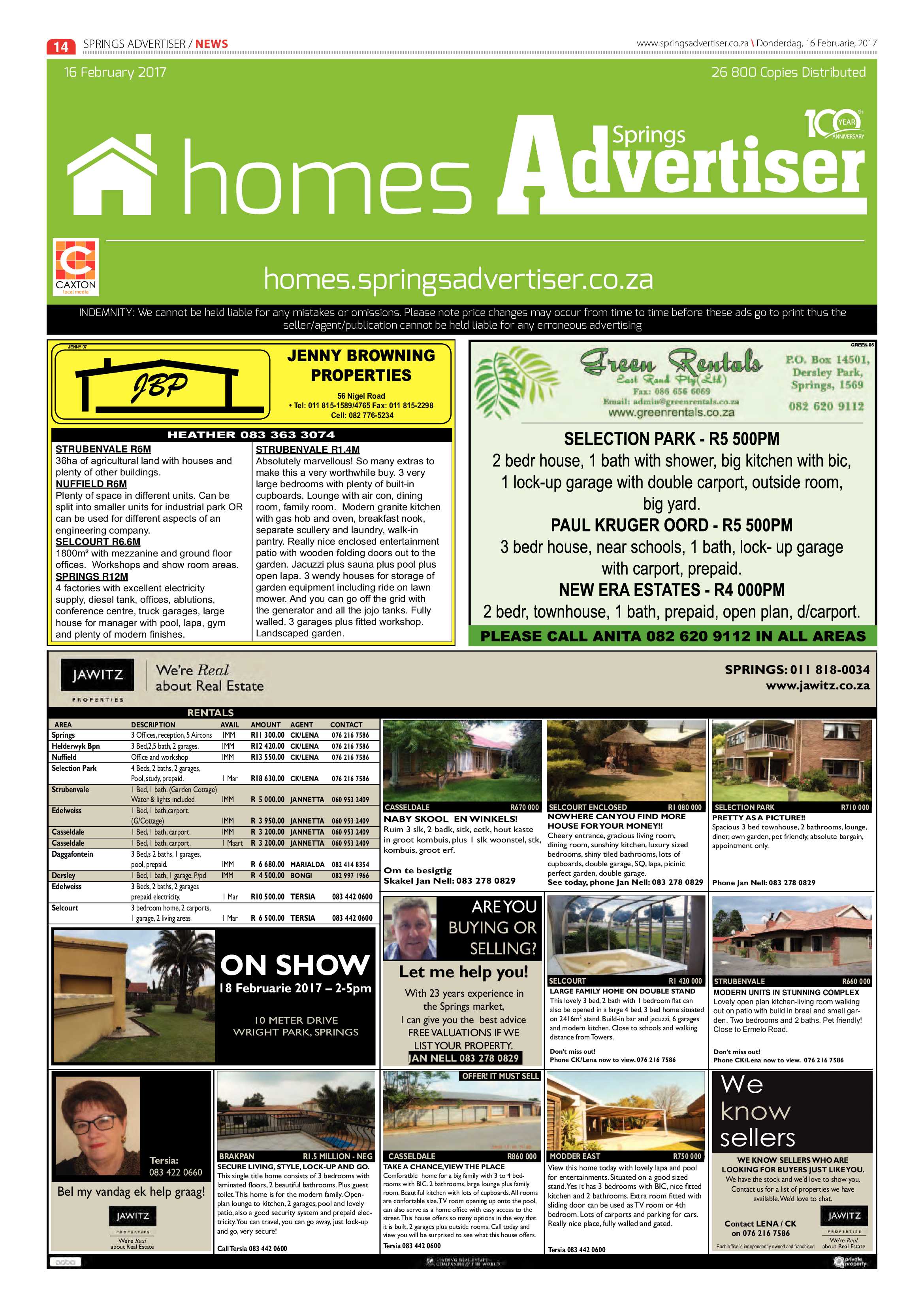Springs Advertiser 16 February 2017 page 14