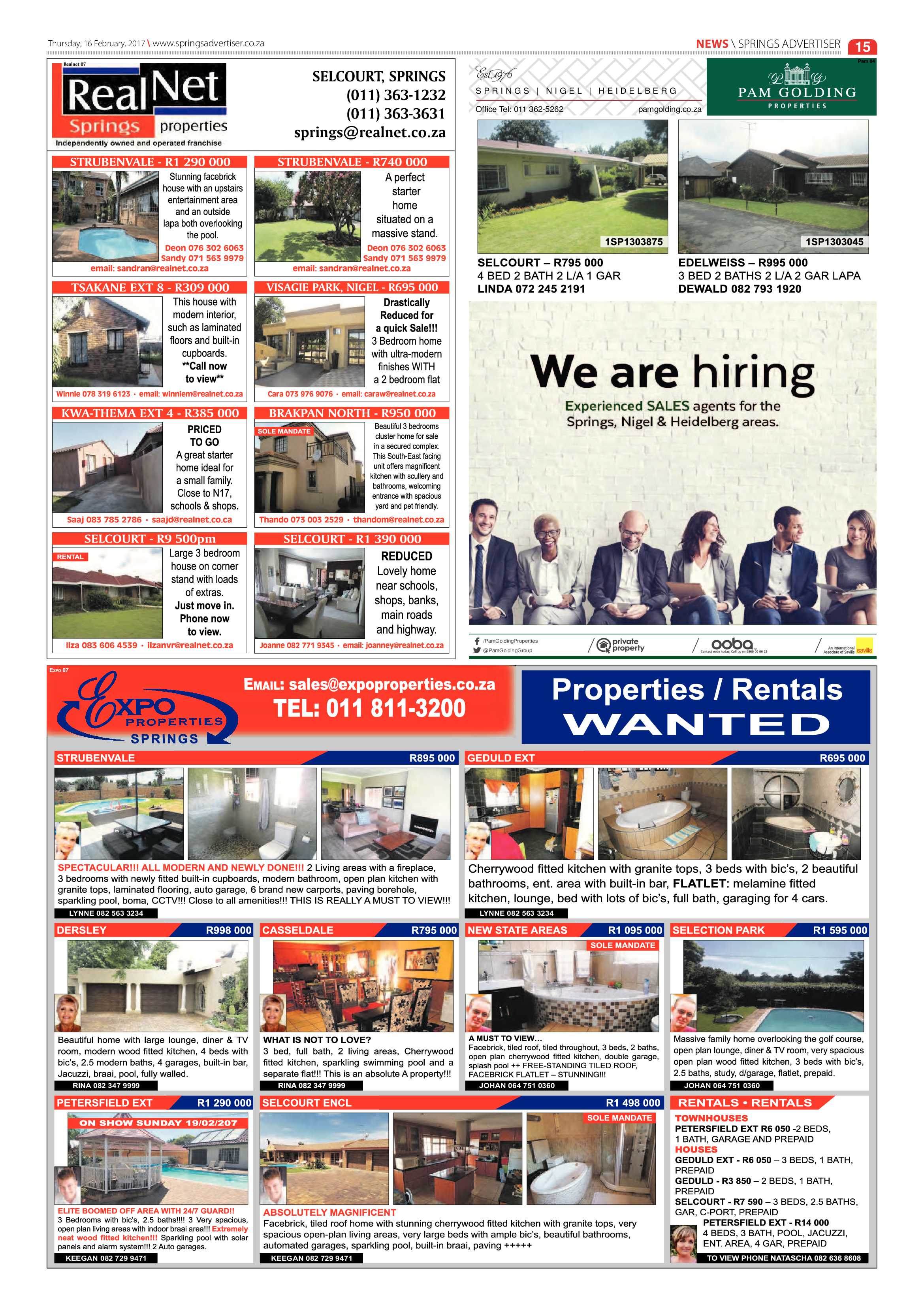 Springs Advertiser 16 February 2017 page 15