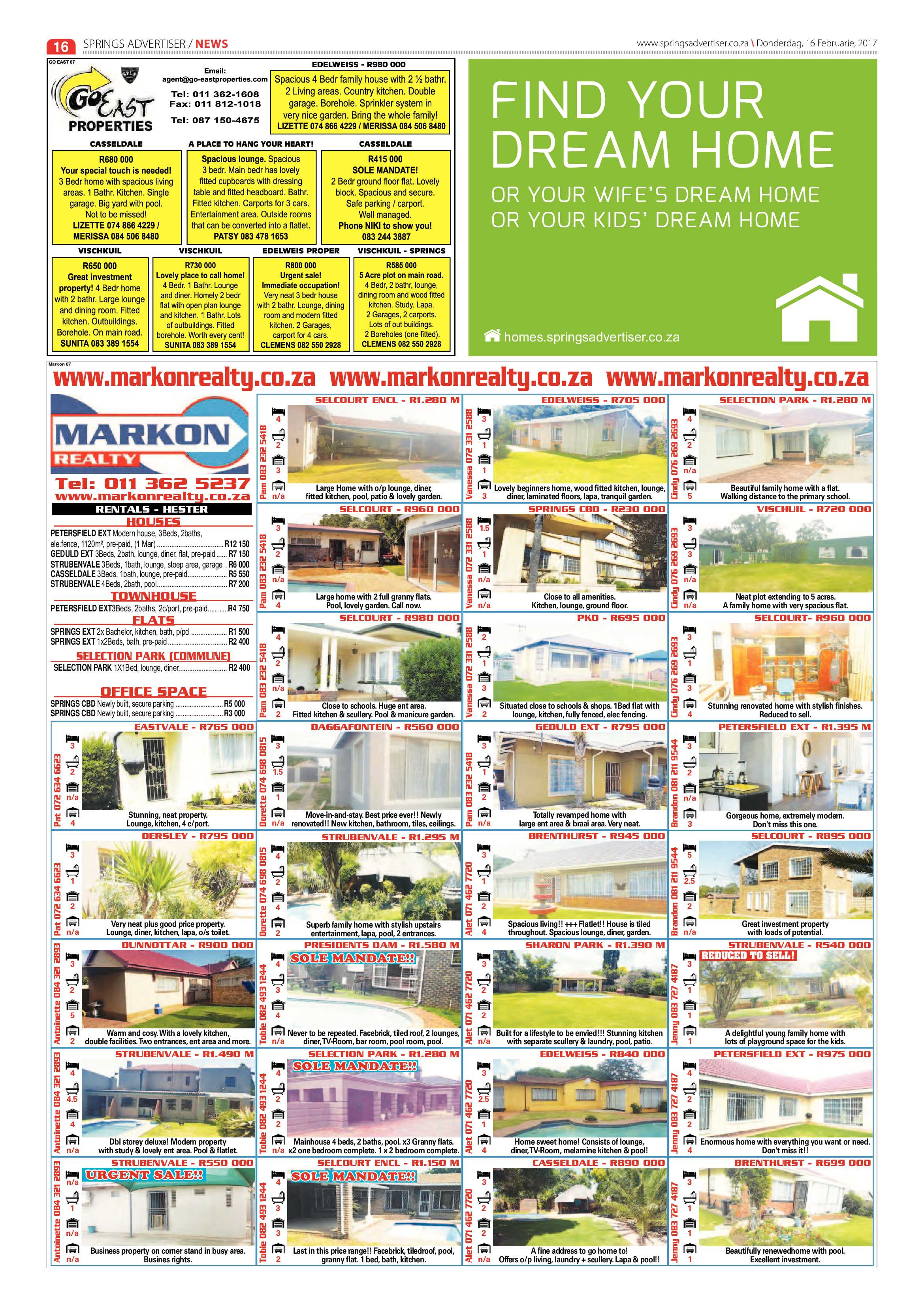 Springs Advertiser 16 February 2017 page 16