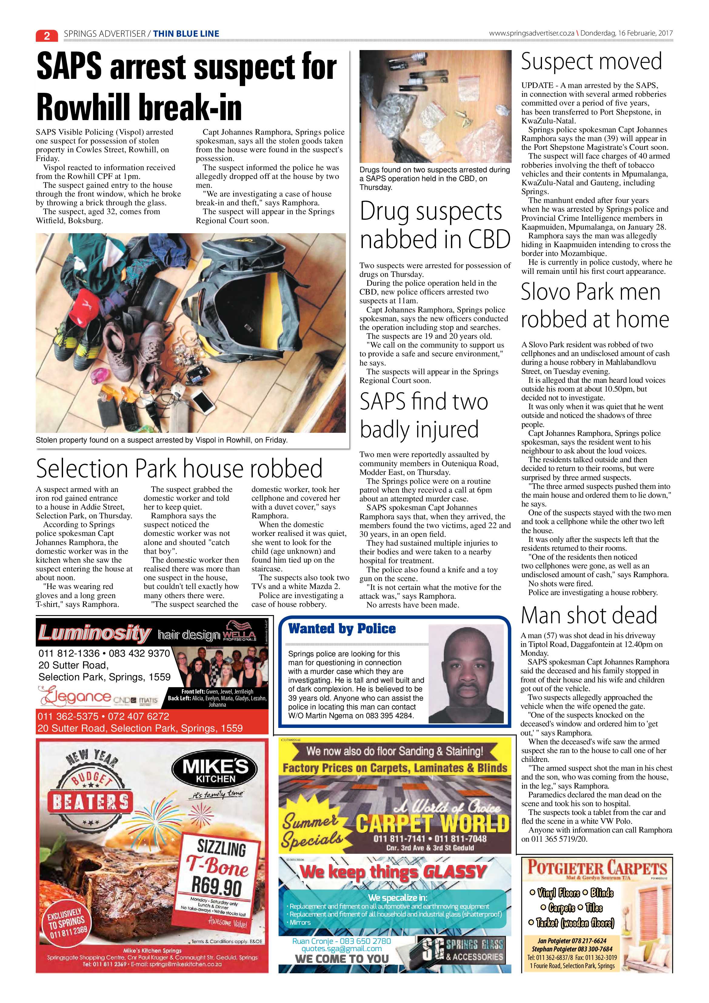 Springs Advertiser 16 February 2017 page 2