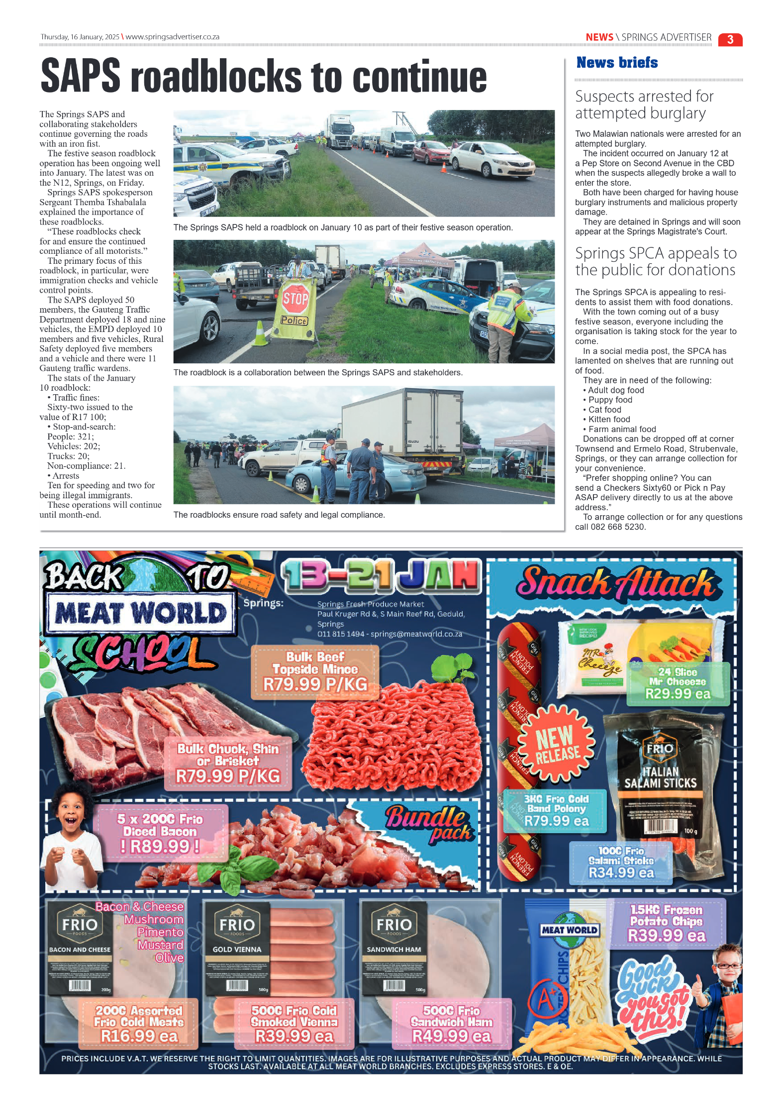 Springs Advertiser 16 January 2025 page 3