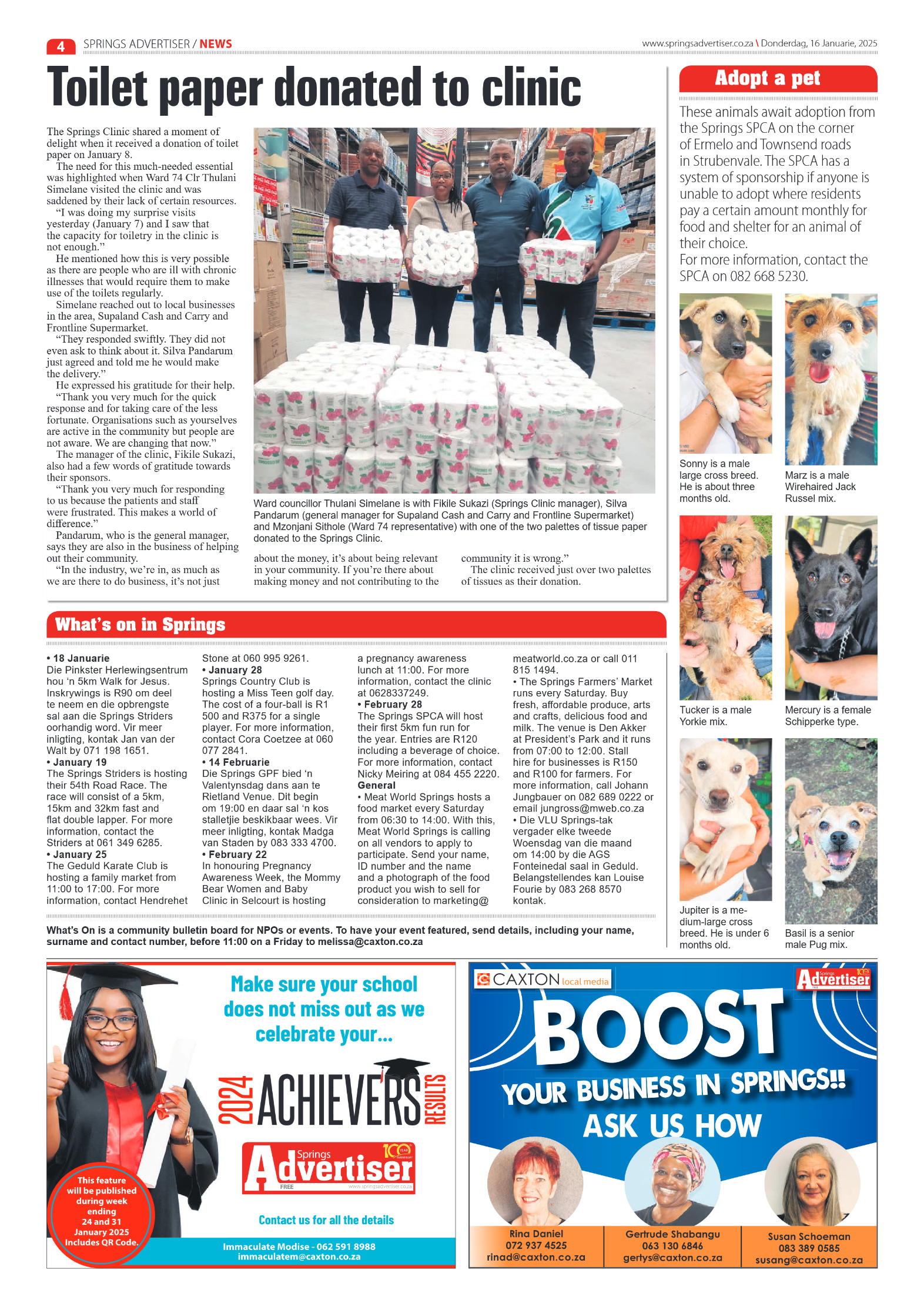 Springs Advertiser 16 January 2025 page 4
