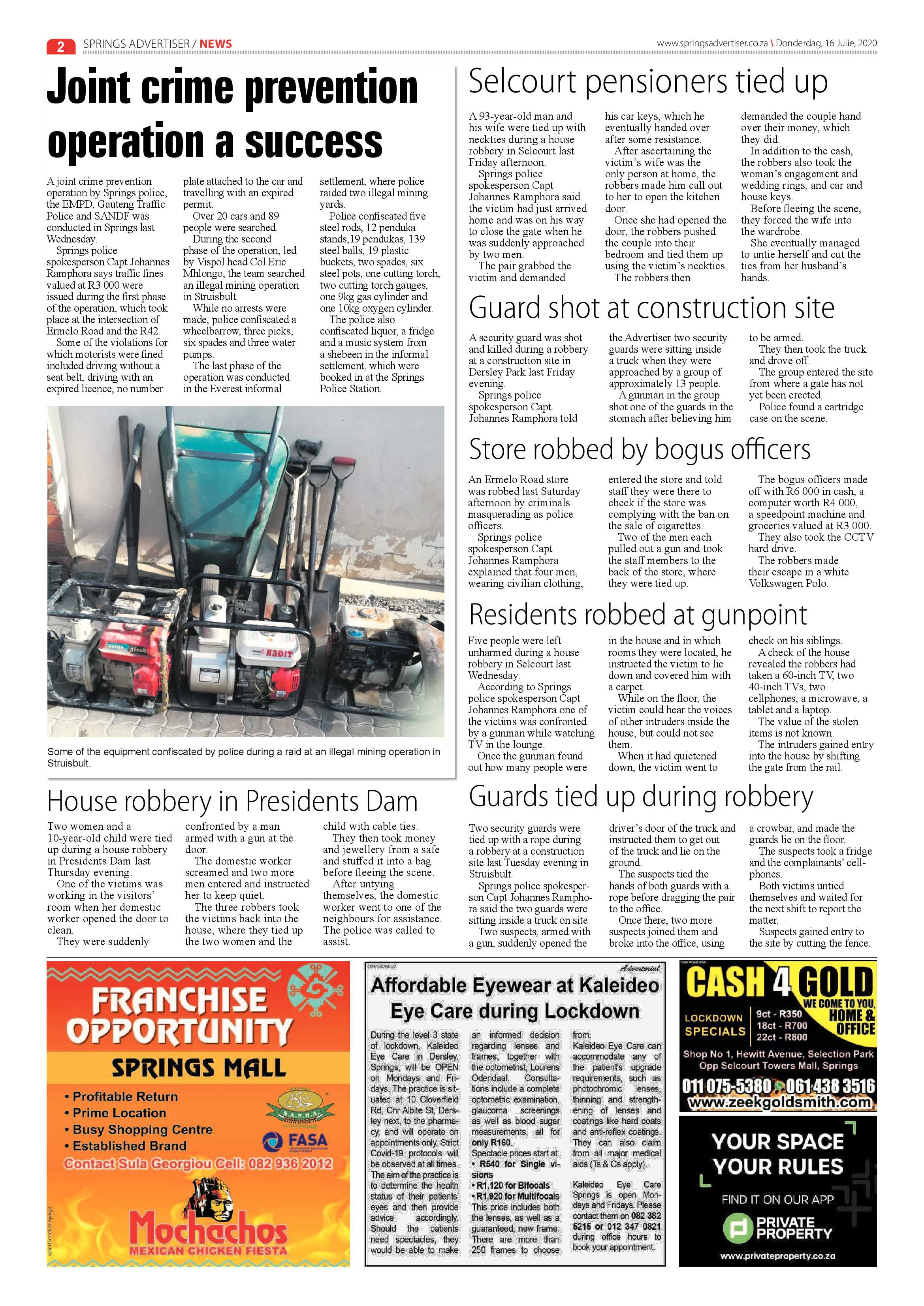 Springs Advertiser 16 July 2020 page 2