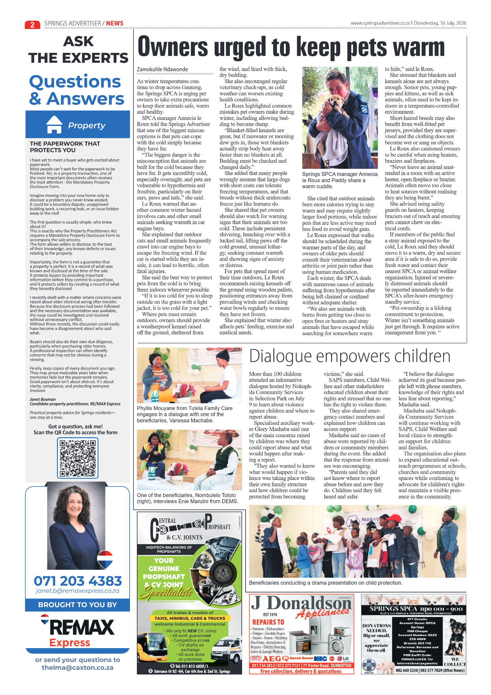Springs Advertiser 16 July 2026 page 2
