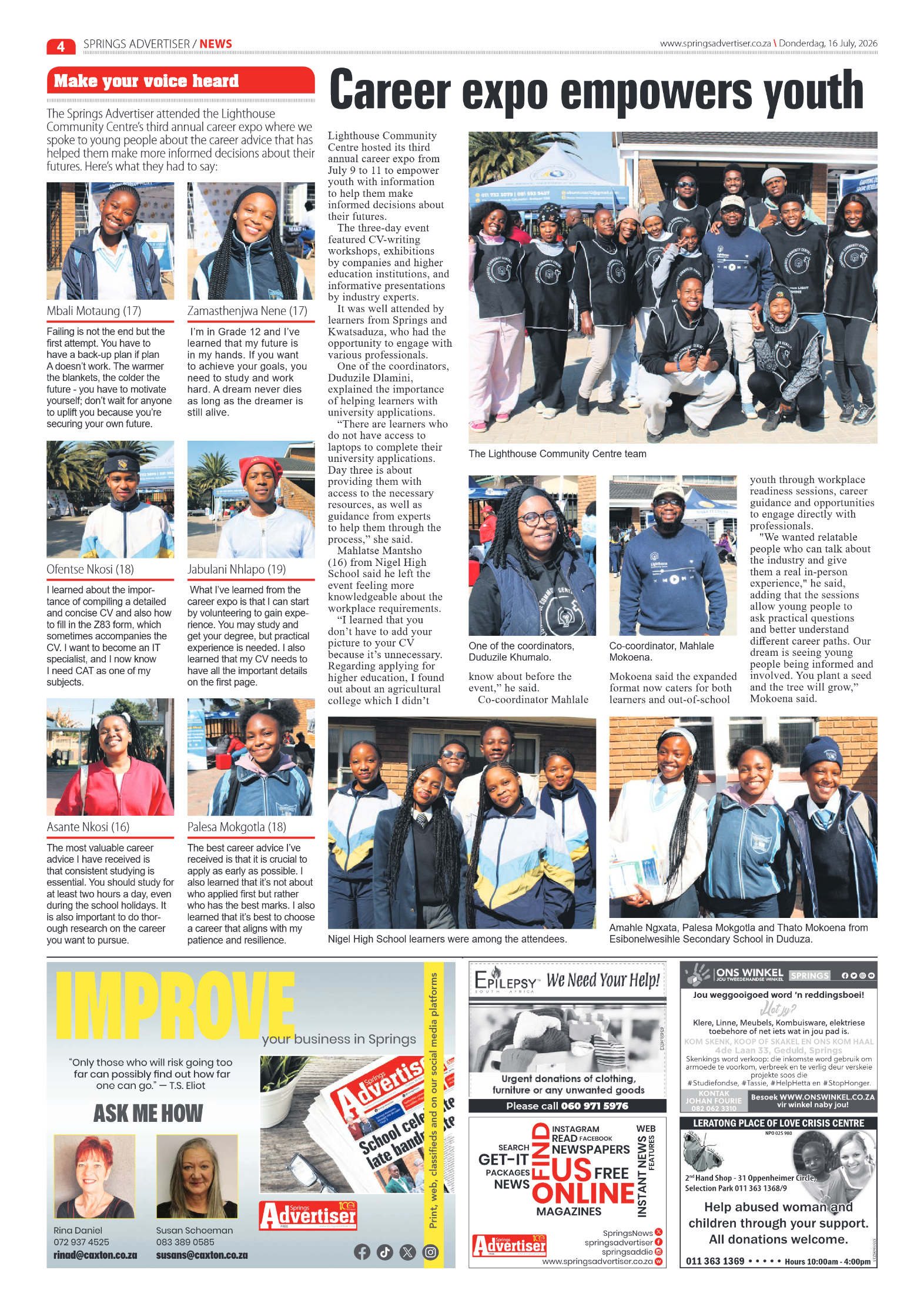 Springs Advertiser 16 July 2026 page 4