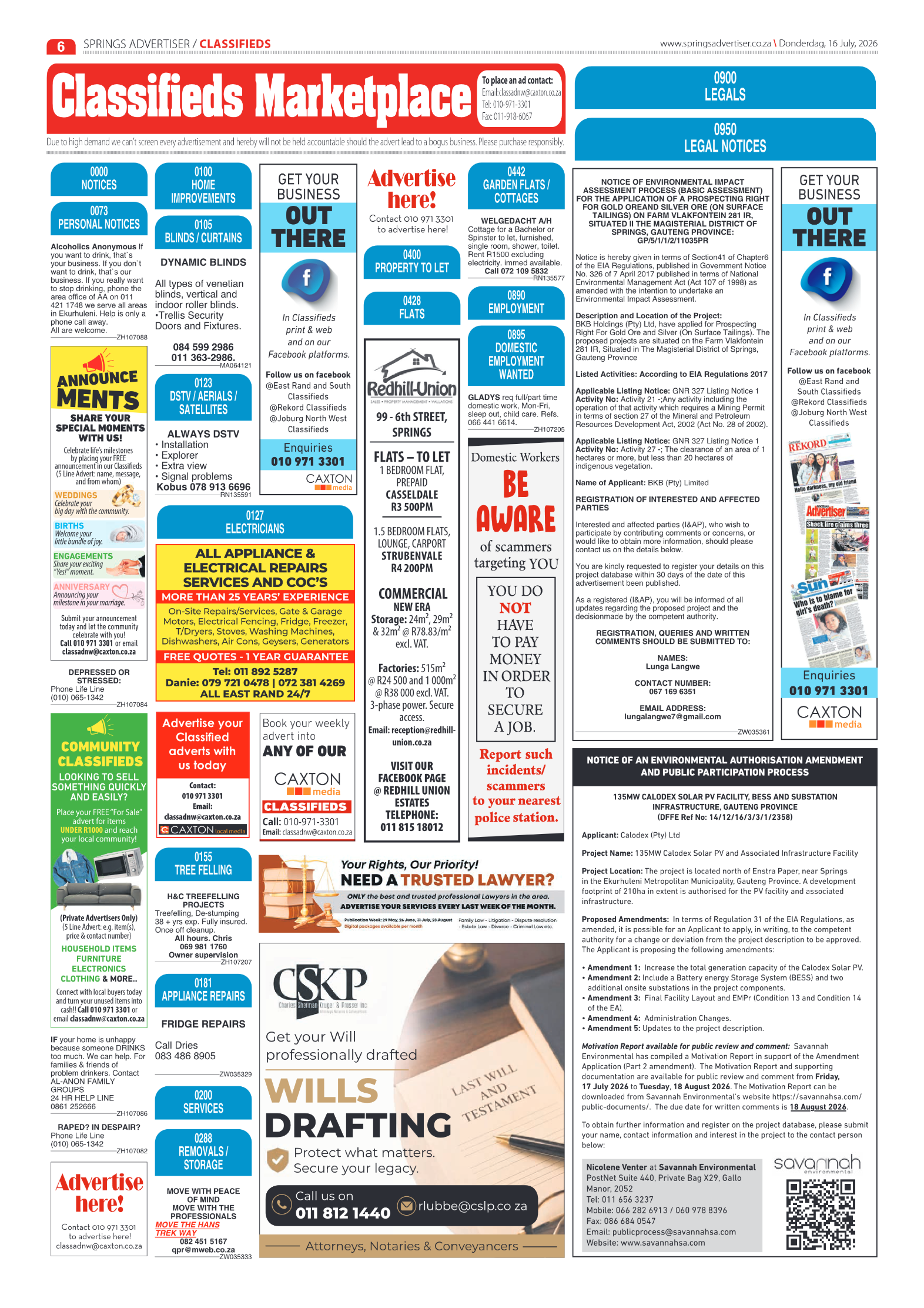 Springs Advertiser 16 July 2026 page 6