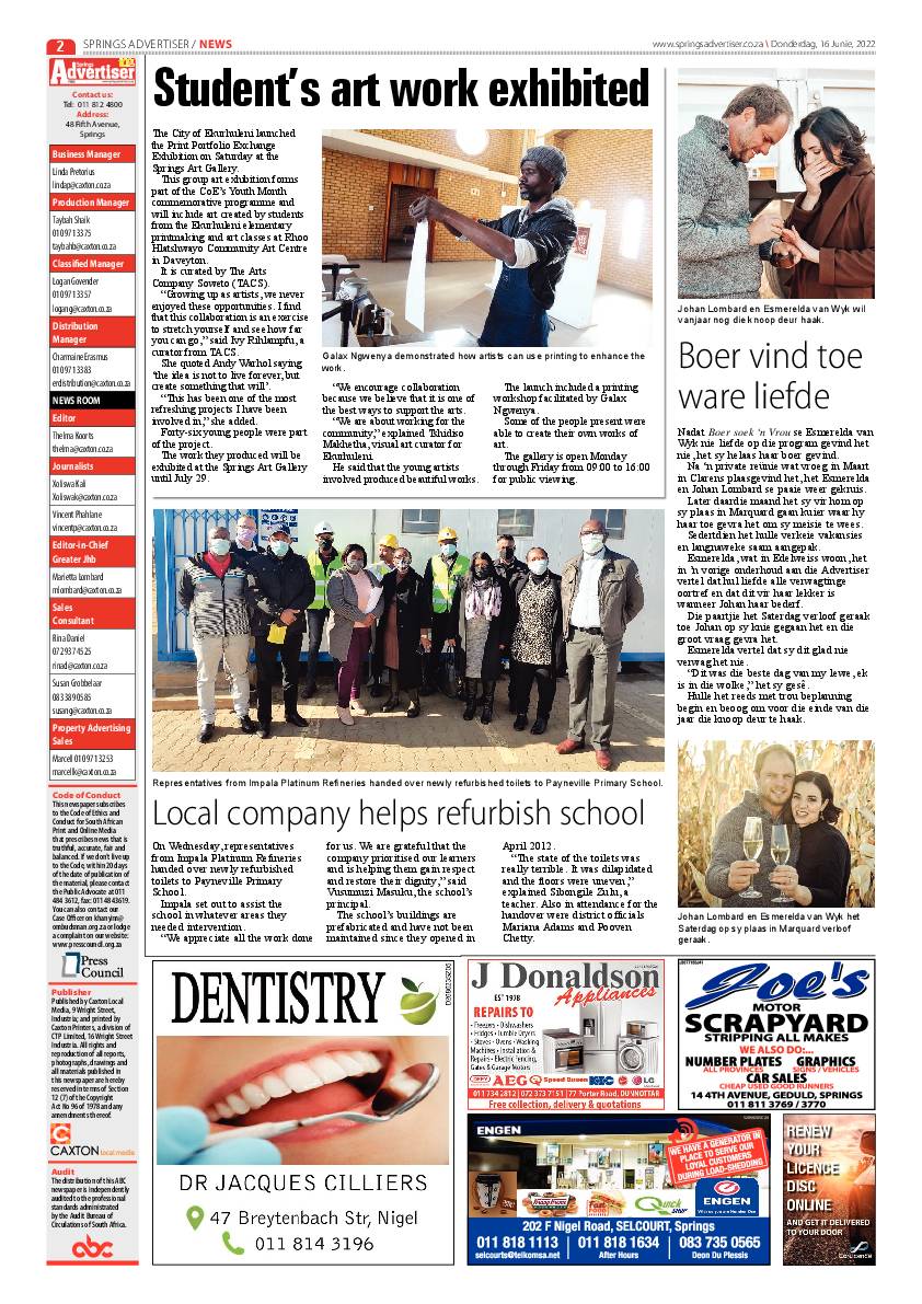 Springs Advertiser 16 June 2022 page 2