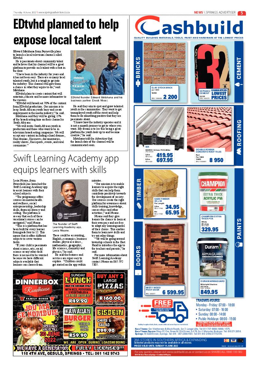 Springs Advertiser 16 June 2022 page 5