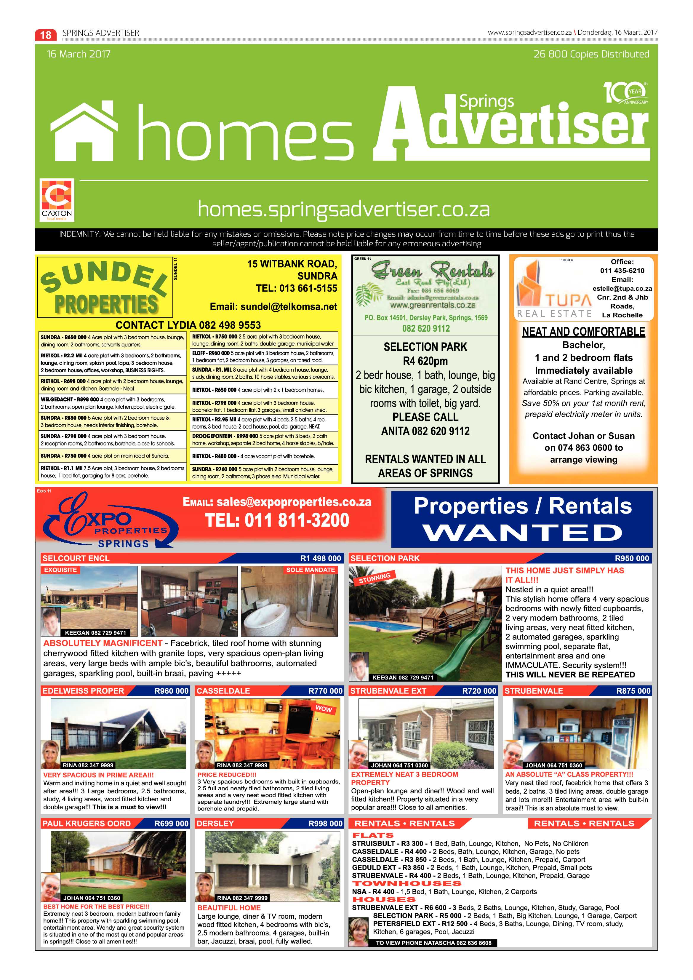 Springs Advertiser 16 March 2017 page 18