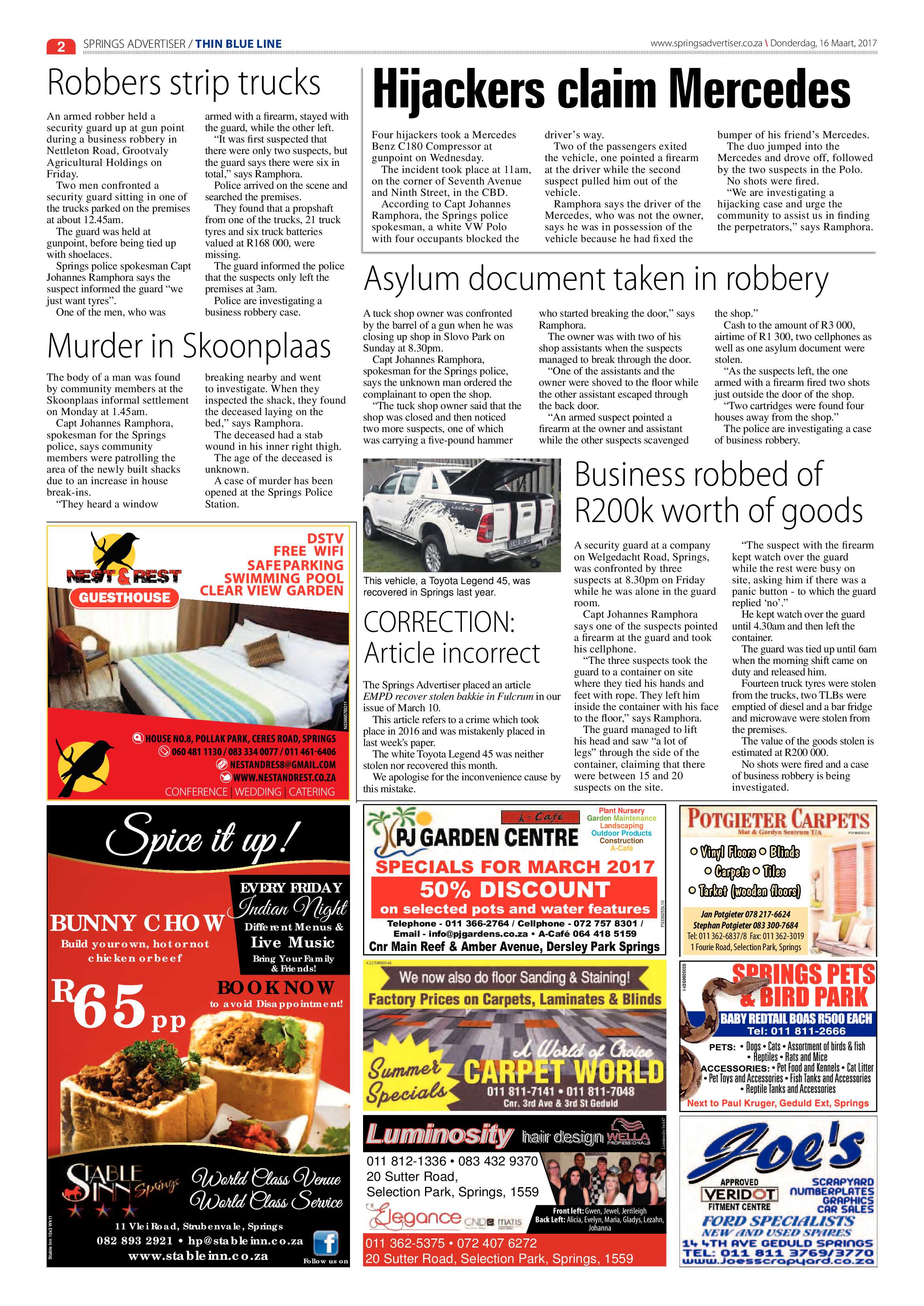 Springs Advertiser 16 March 2017 page 2