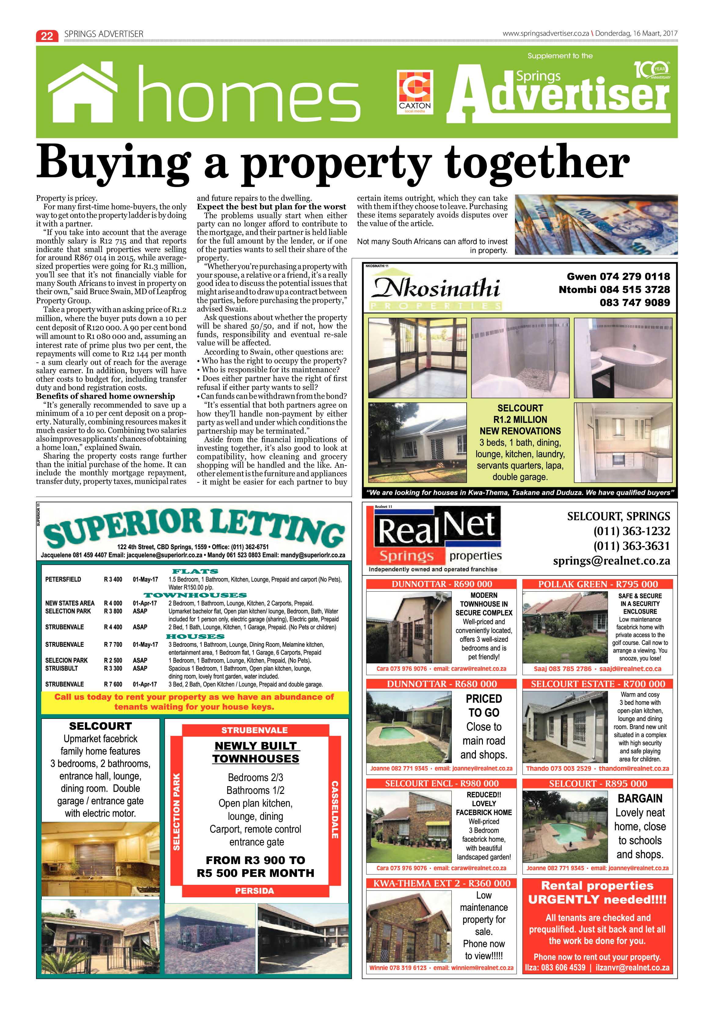 Springs Advertiser 16 March 2017 page 22