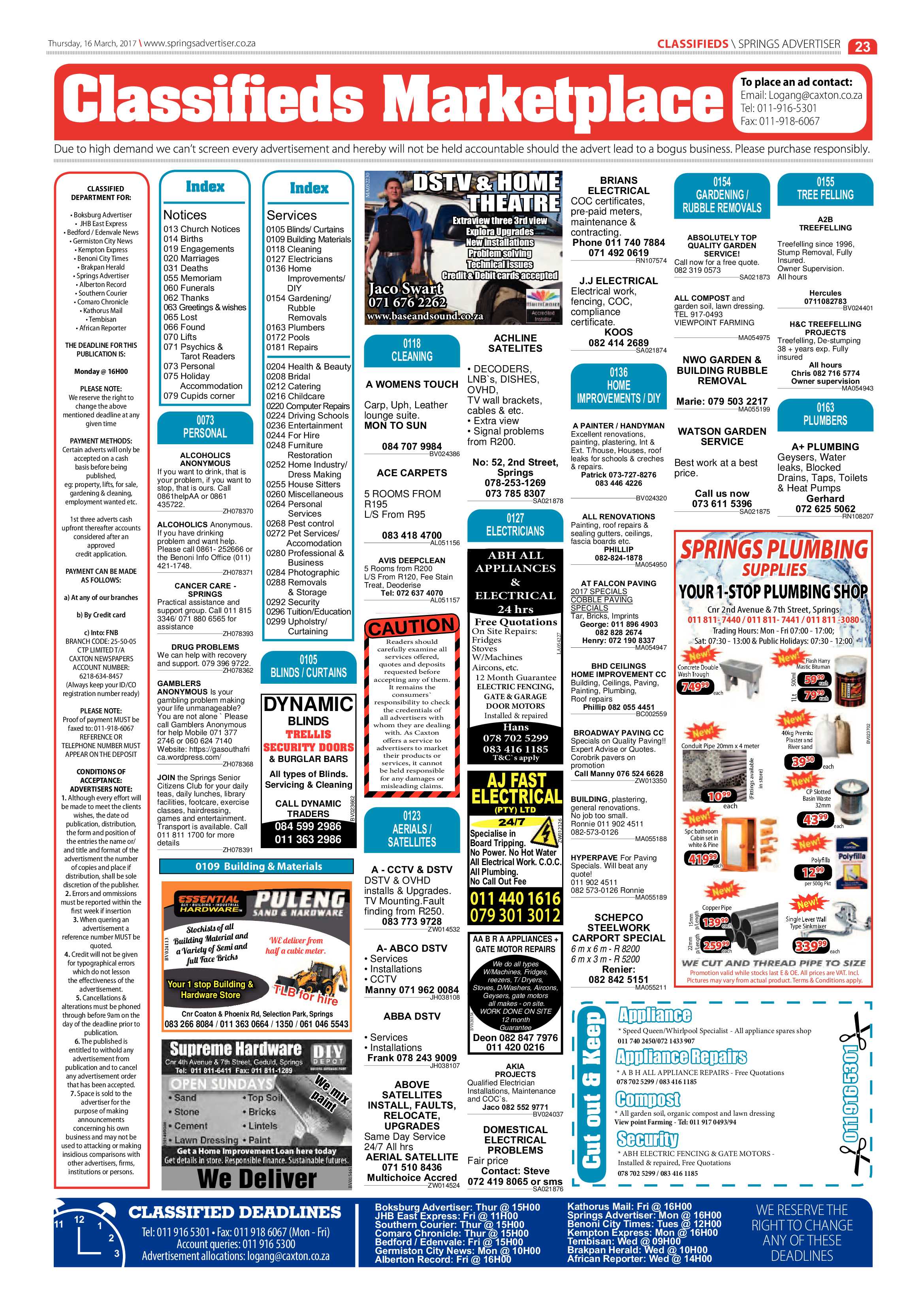 Springs Advertiser 16 March 2017 page 23