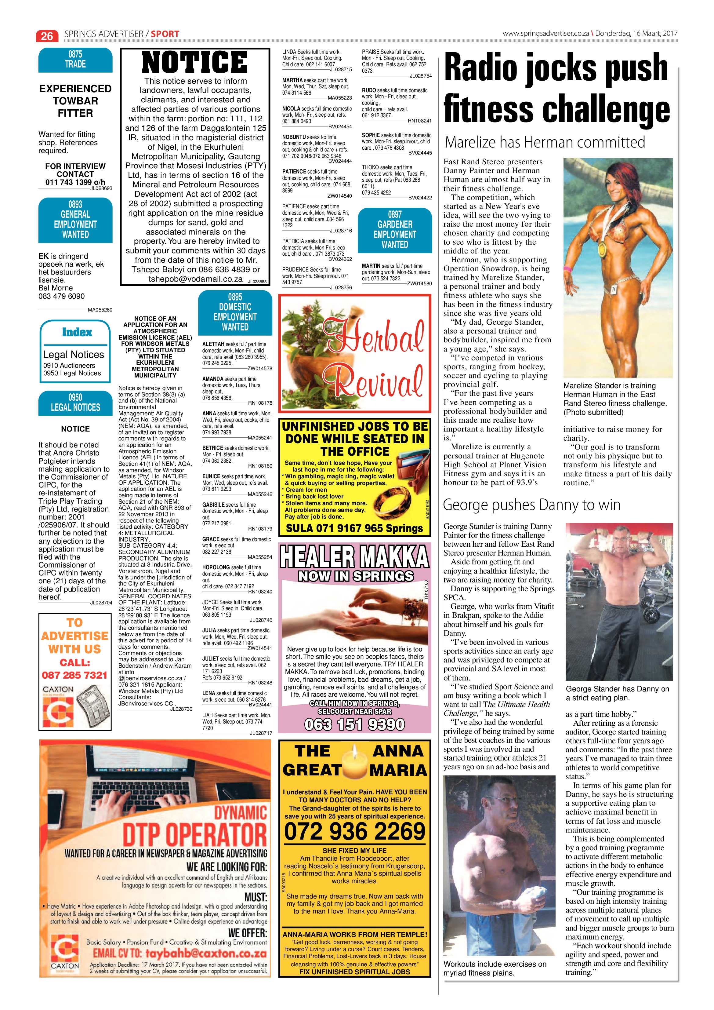 Springs Advertiser 16 March 2017 page 26