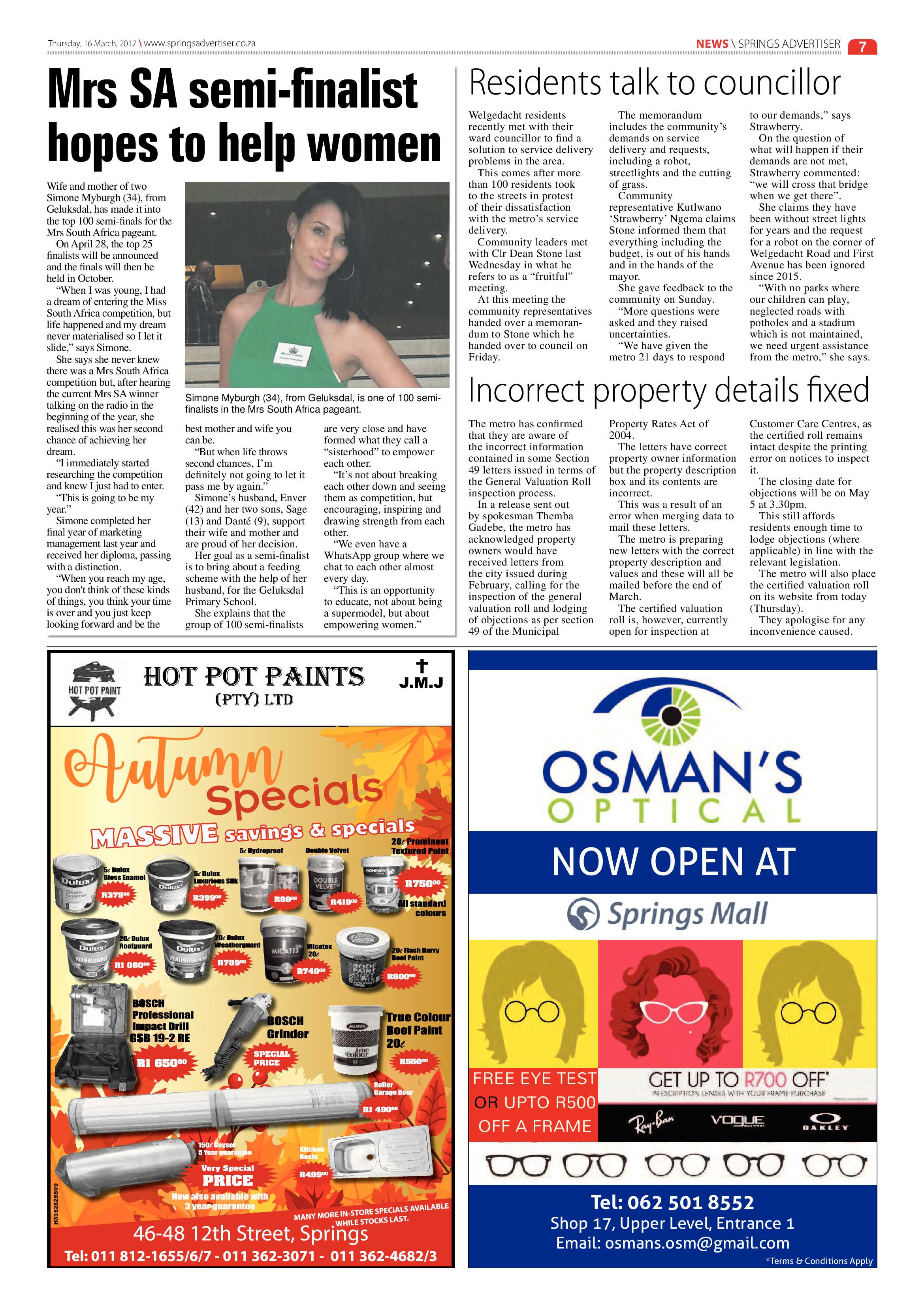 Springs Advertiser 16 March 2017 page 7