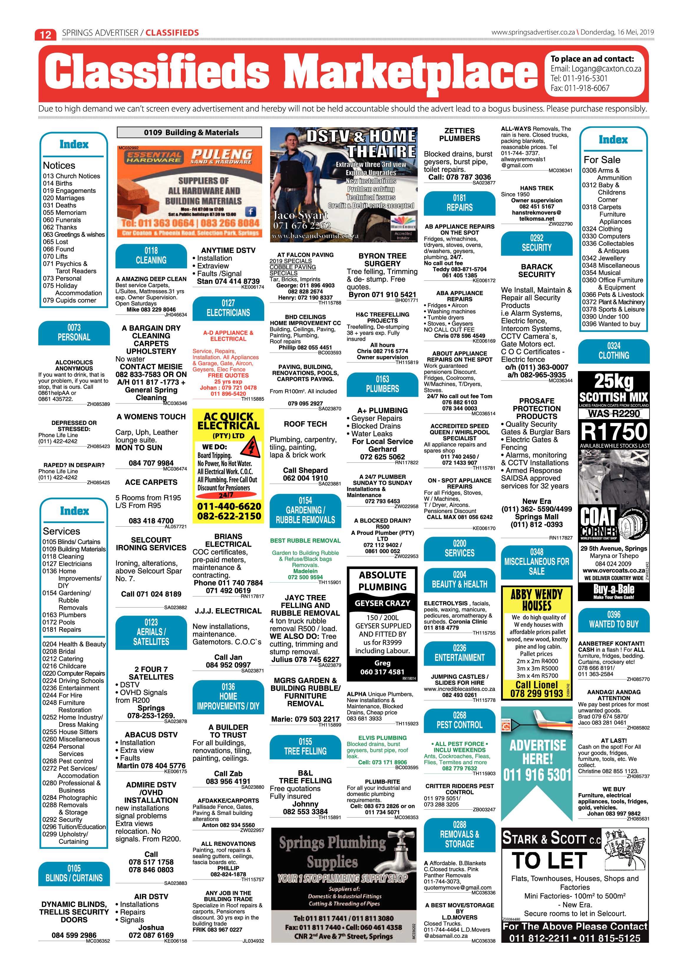 Springs Advertiser 16 May 2019 page 12