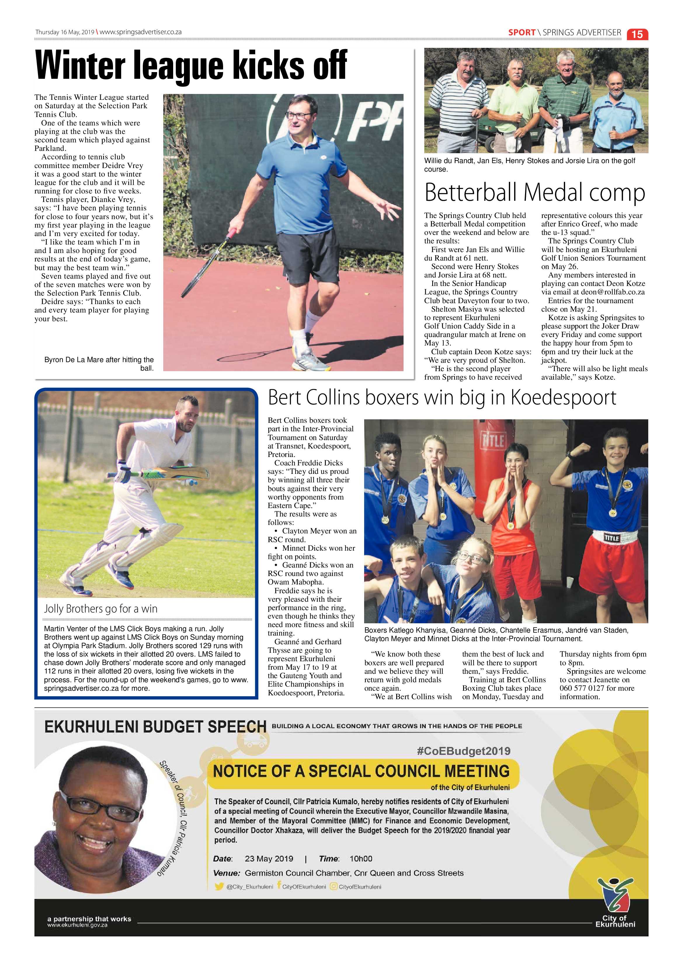 Springs Advertiser 16 May 2019 page 15
