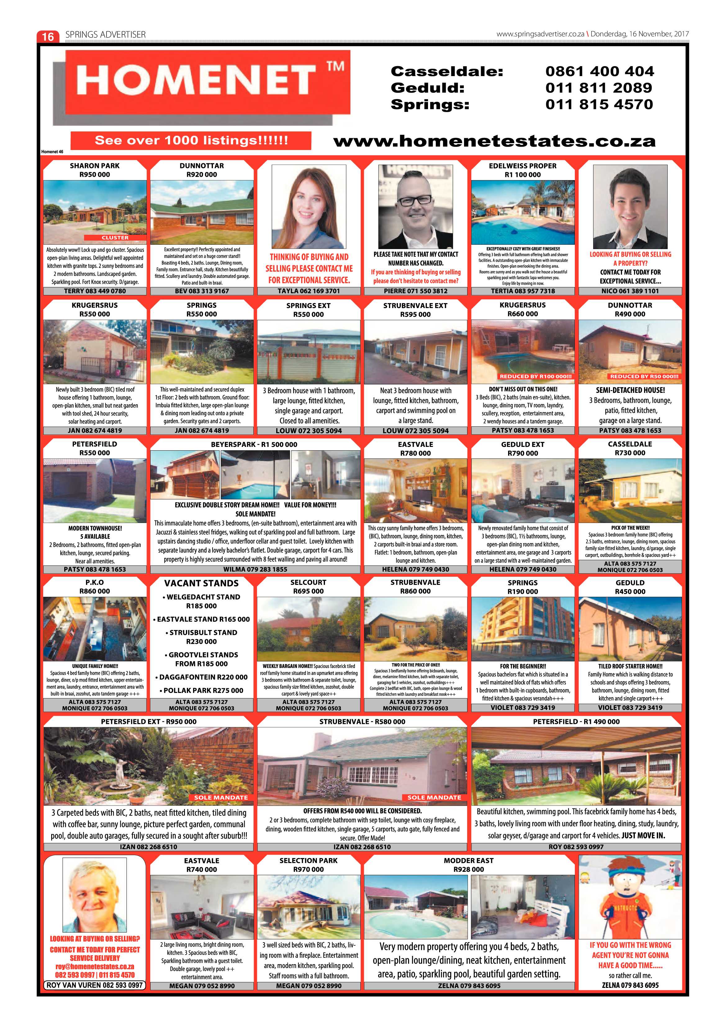 Springs Advertiser 16 November 2017 page 16