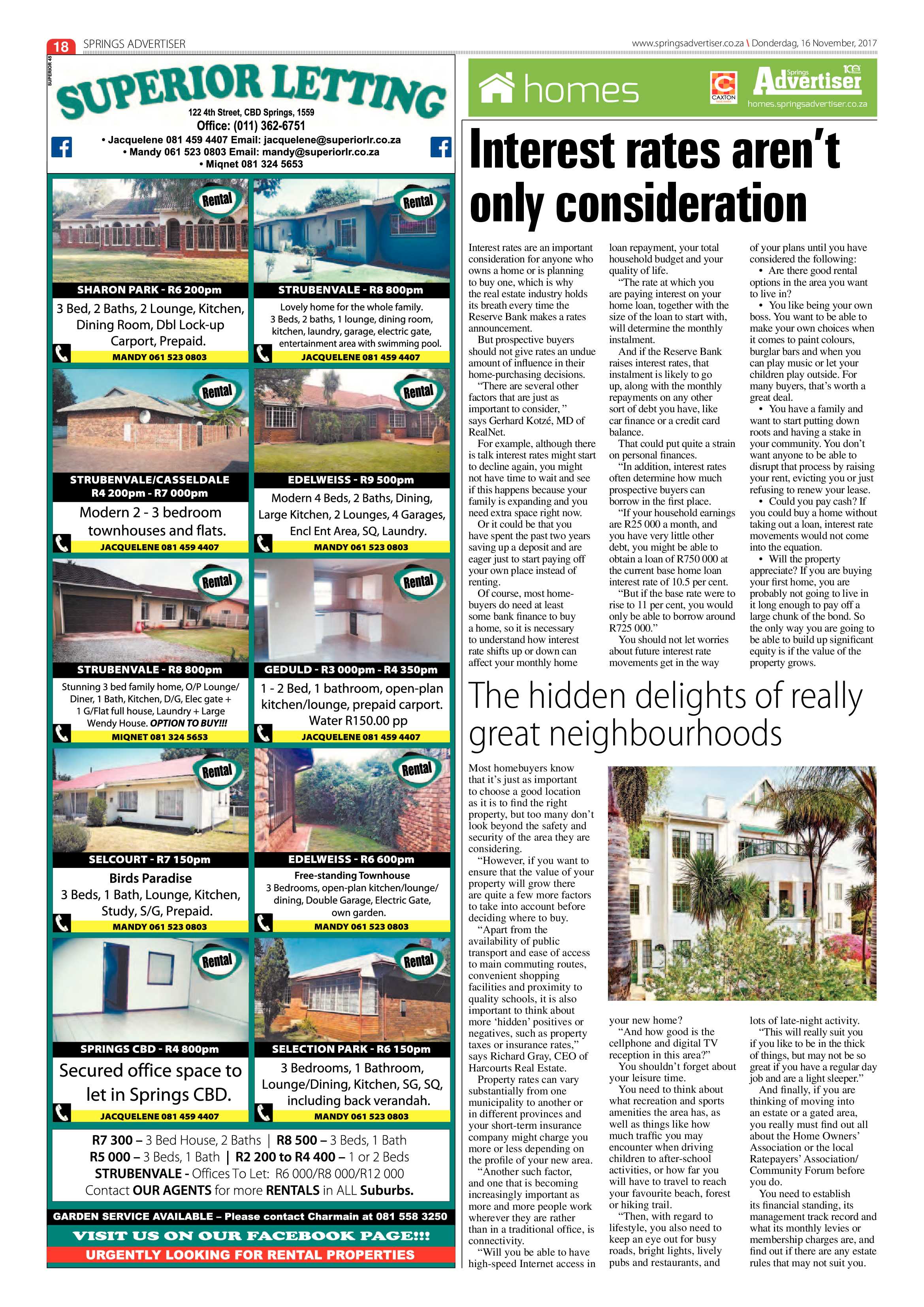 Springs Advertiser 16 November 2017 page 18