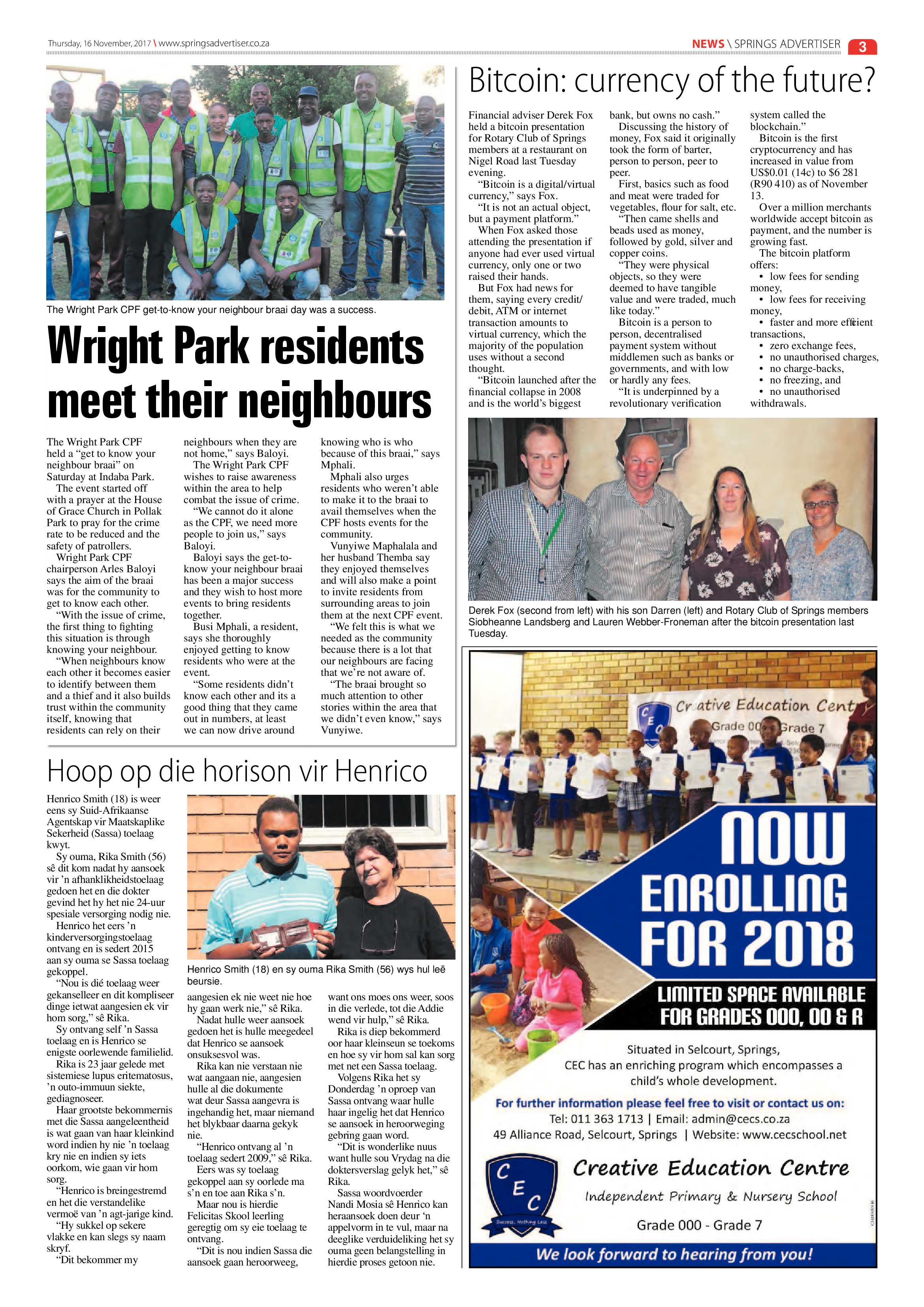 Springs Advertiser 16 November 2017 page 3