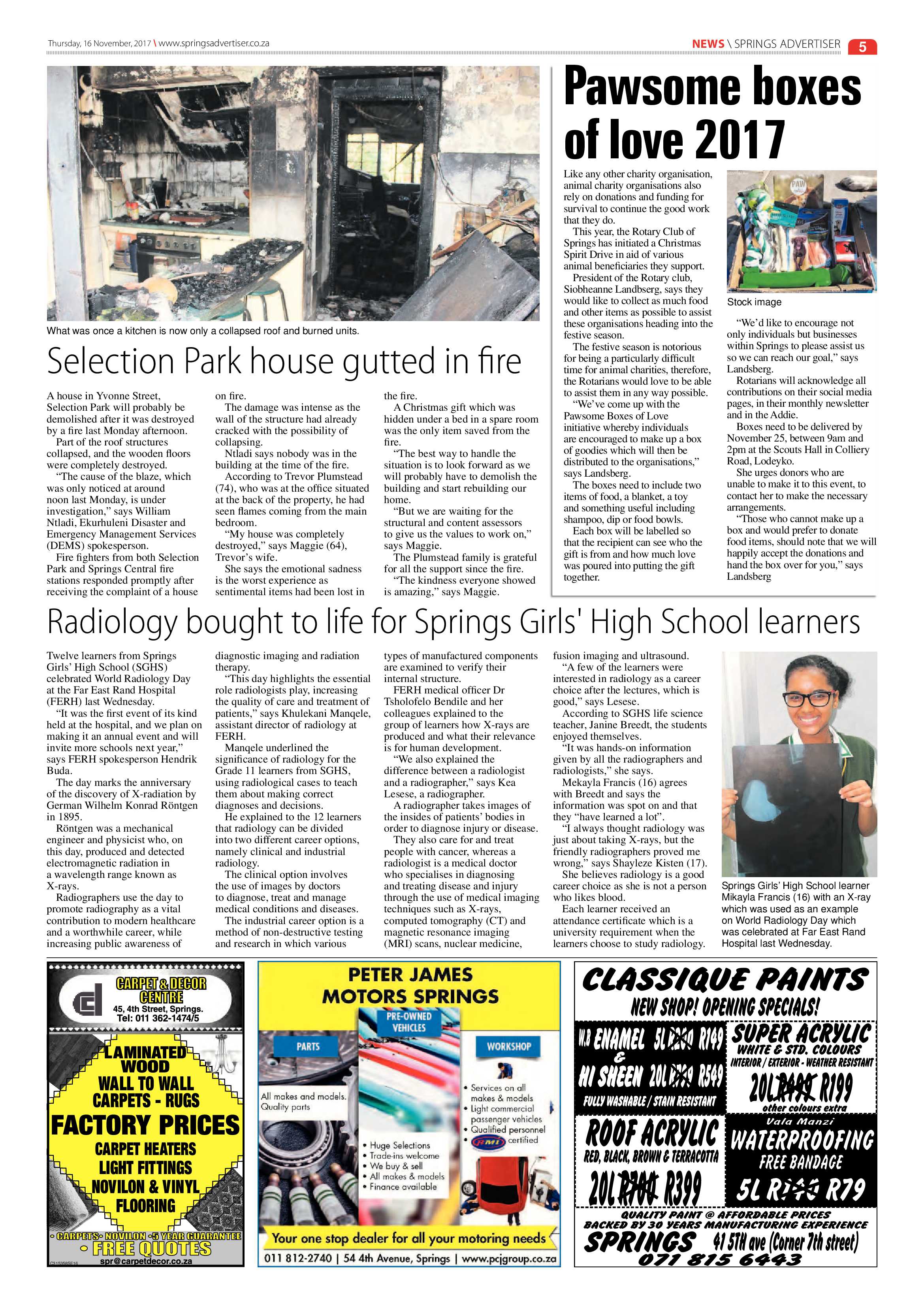 Springs Advertiser 16 November 2017 page 5