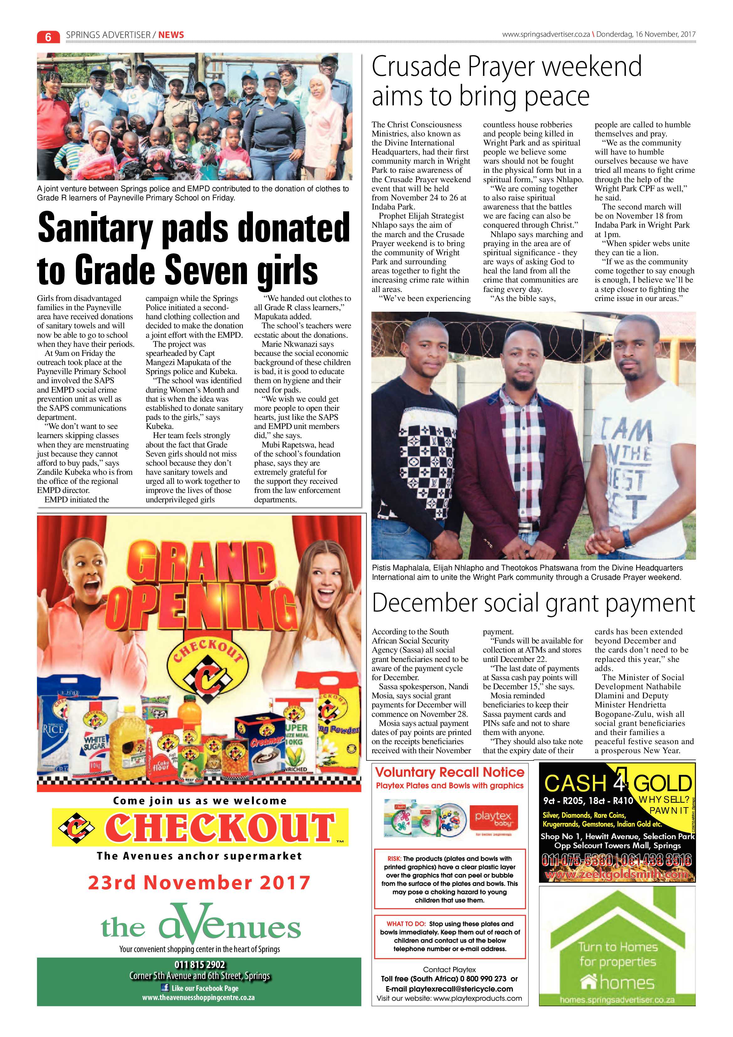 Springs Advertiser 16 November 2017 page 6