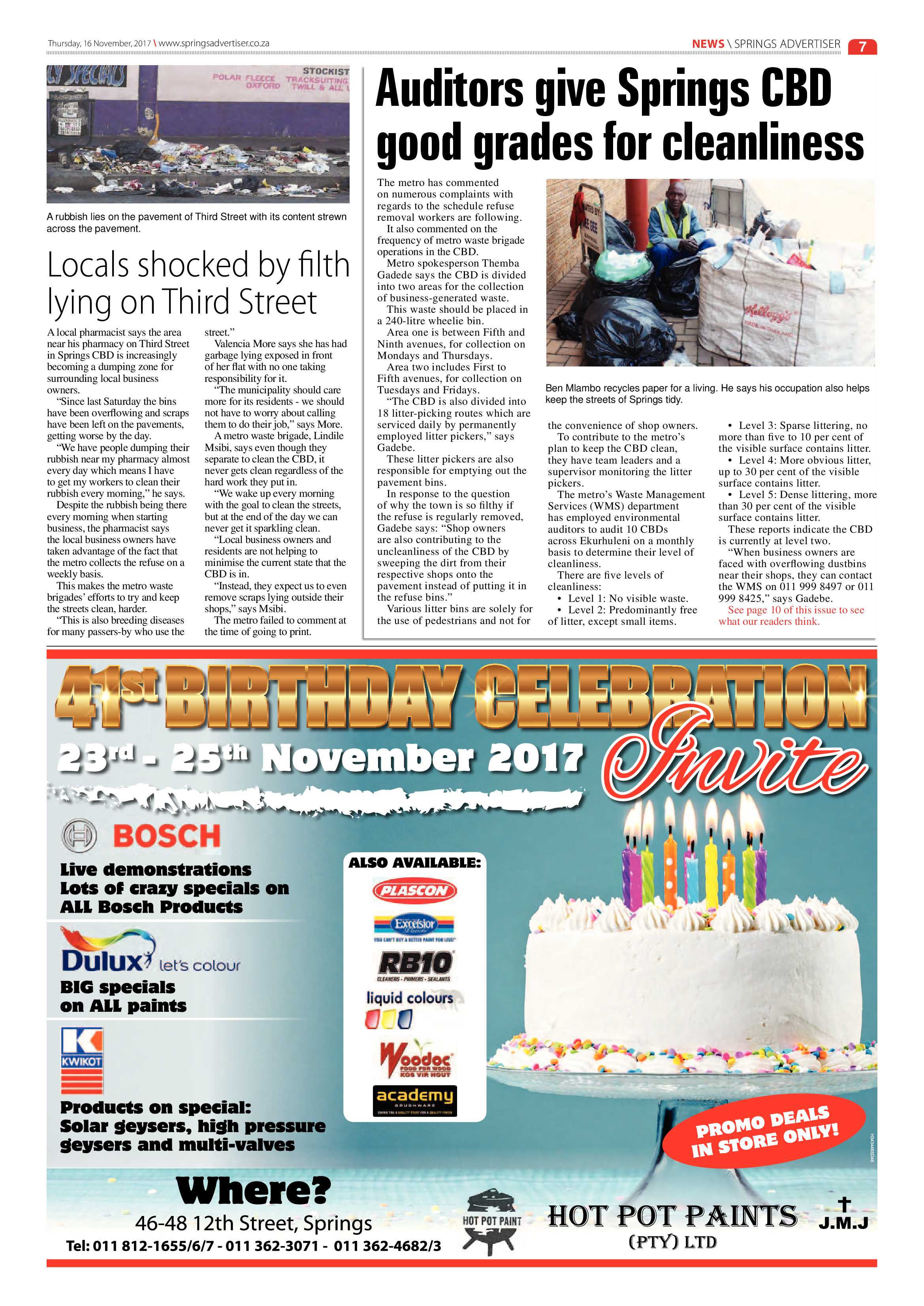 Springs Advertiser 16 November 2017 page 7