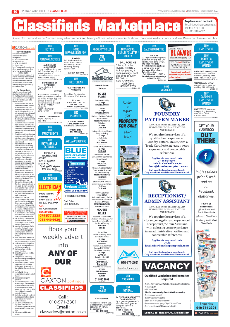 Springs Advertiser 16 November 2023 page 10