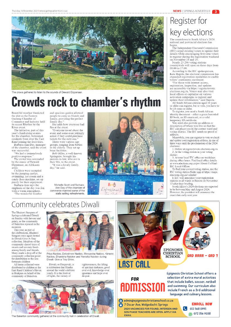 Springs Advertiser 16 November 2023 page 3