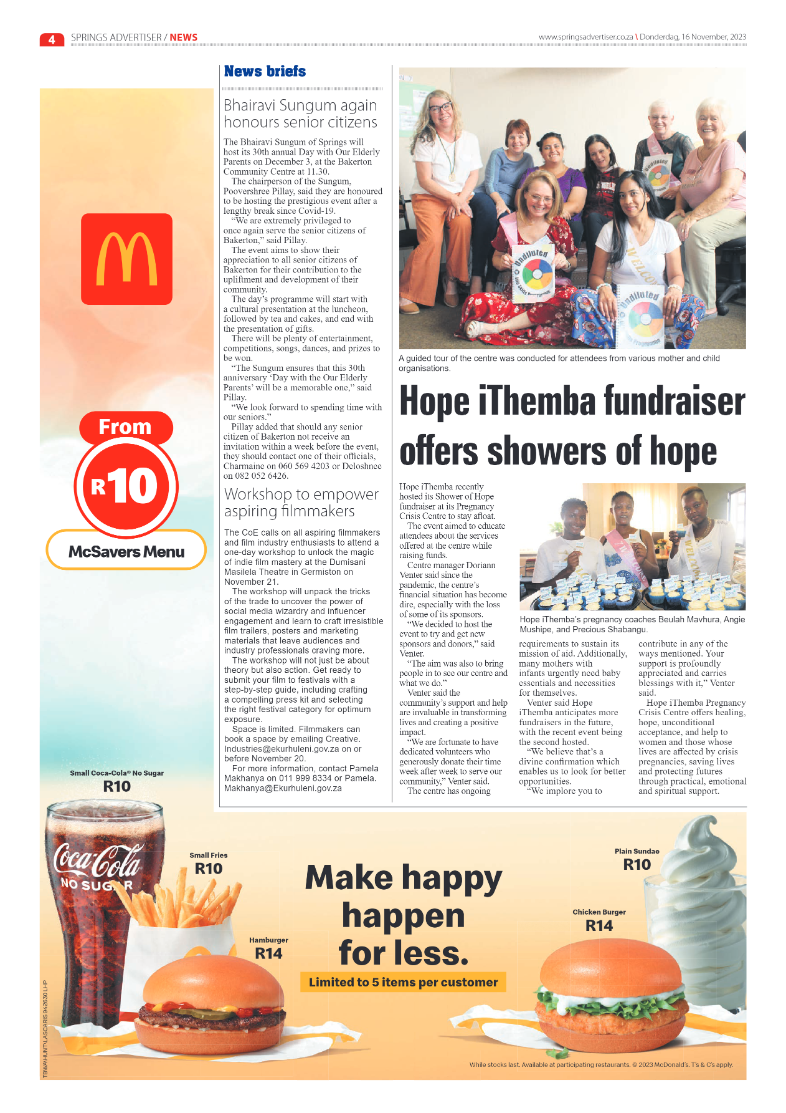 Springs Advertiser 16 November 2023 page 4