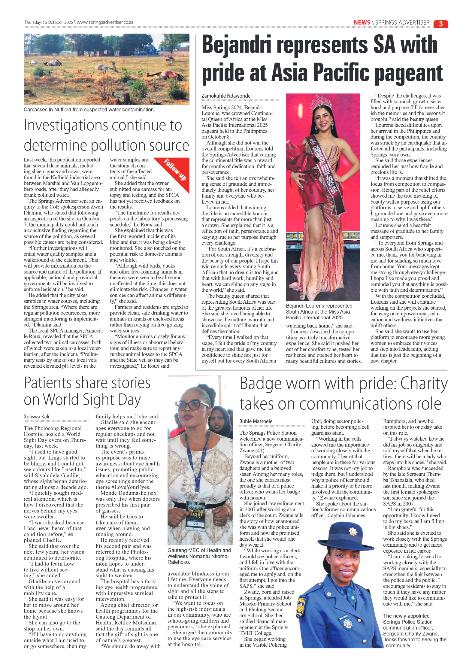 Springs Advertiser 16 October 2025 page 3