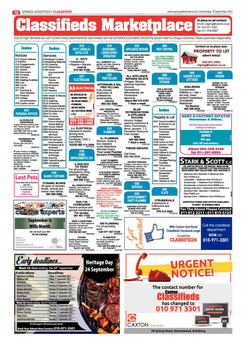Springs Advertiser 16 September 2021 page 10