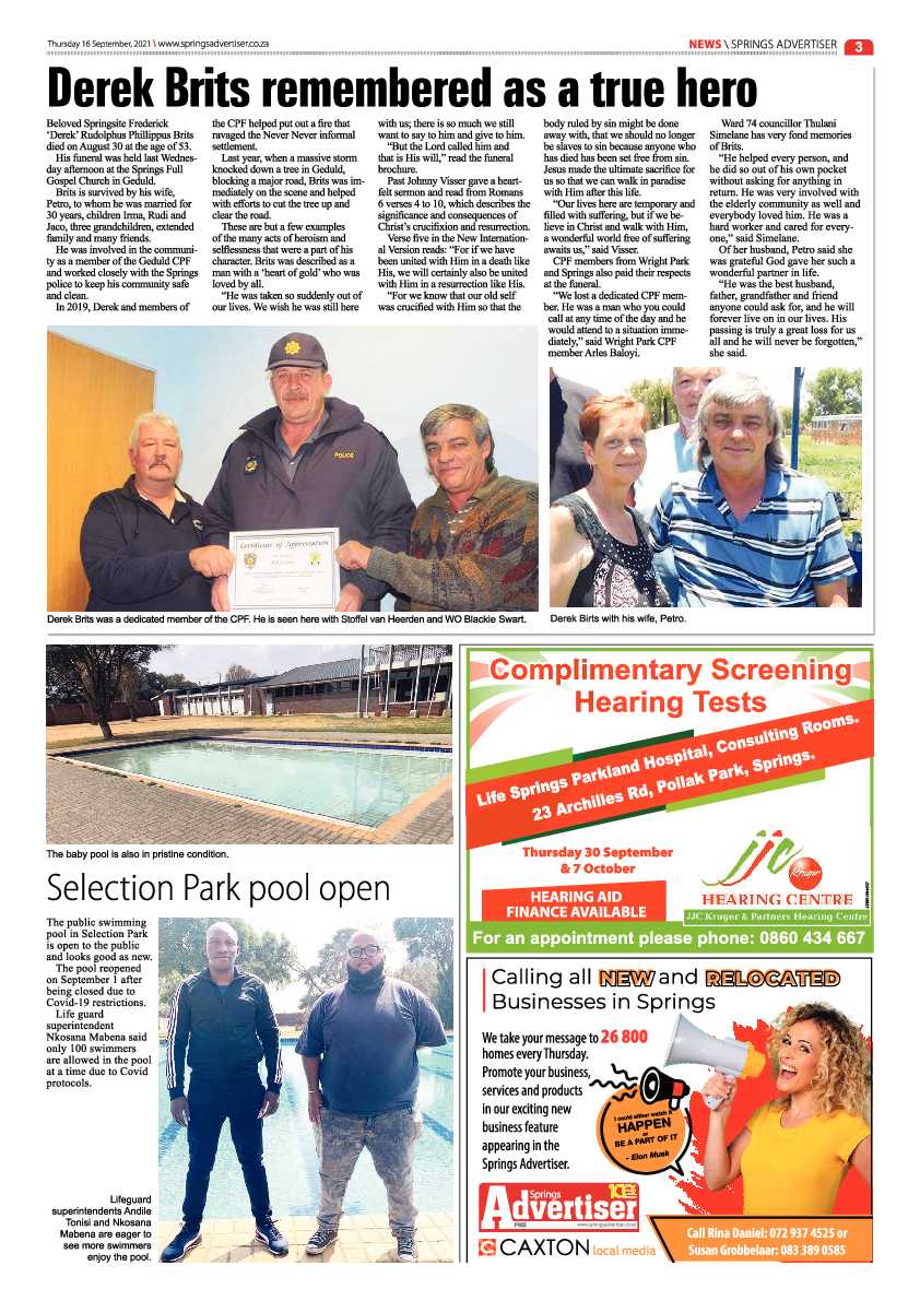 Springs Advertiser 16 September 2021 page 3