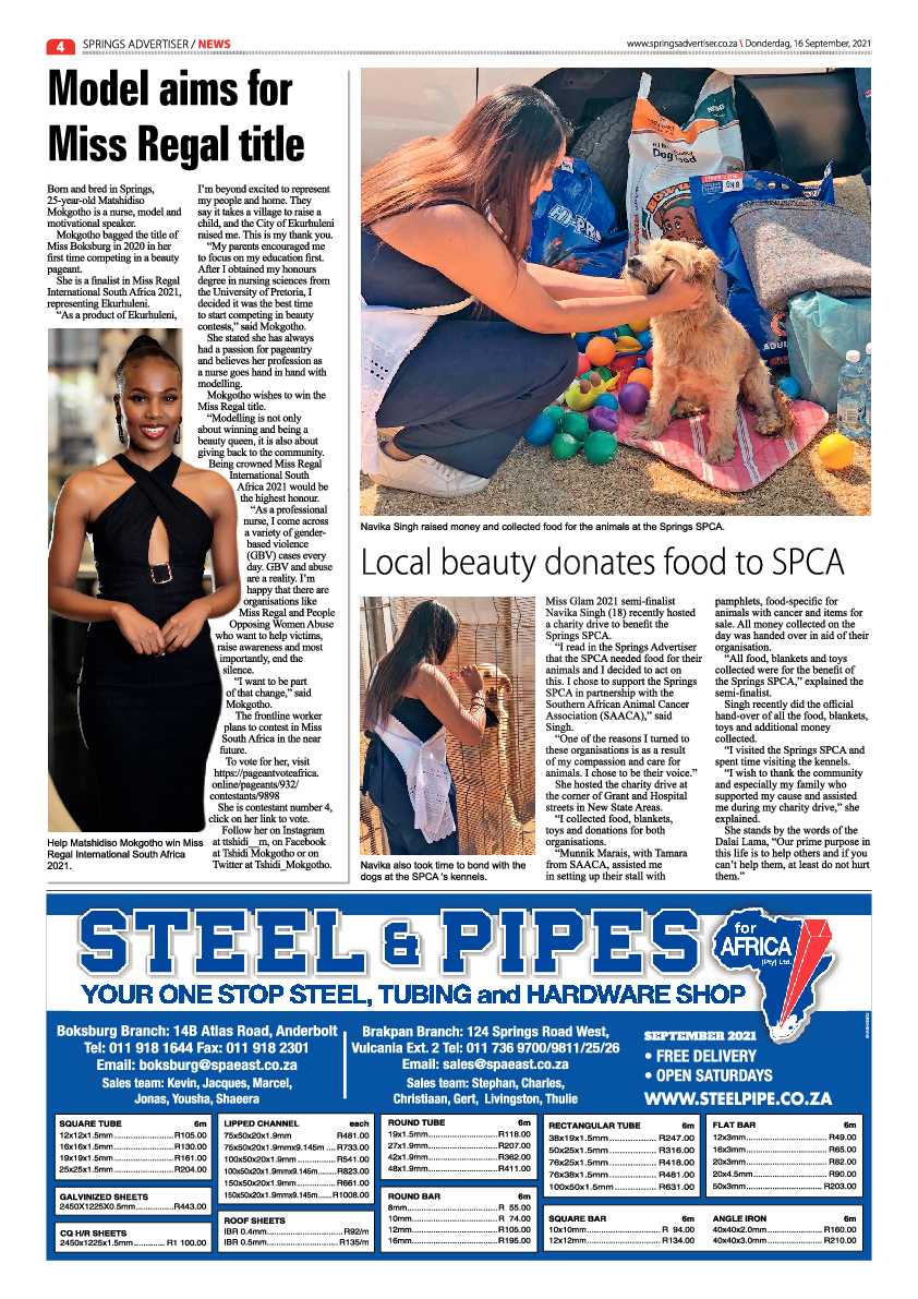 Springs Advertiser 16 September 2021 page 4