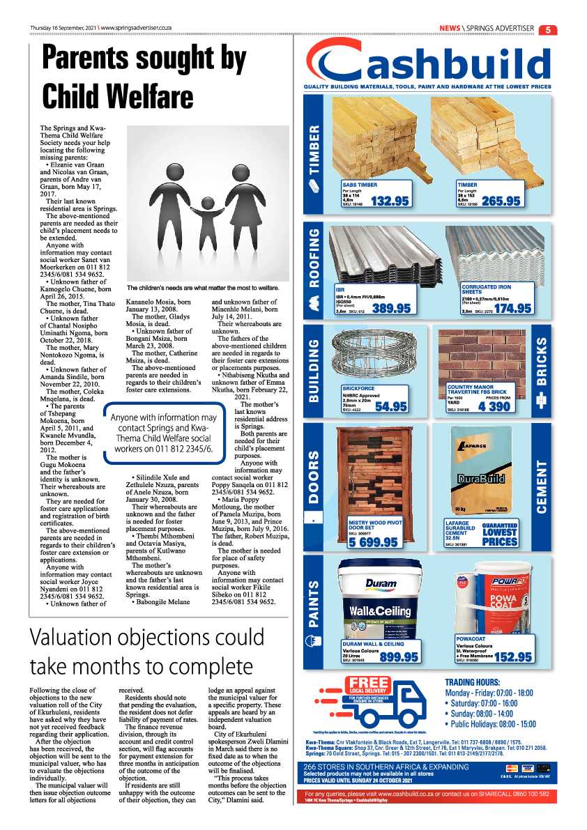 Springs Advertiser 16 September 2021 page 5
