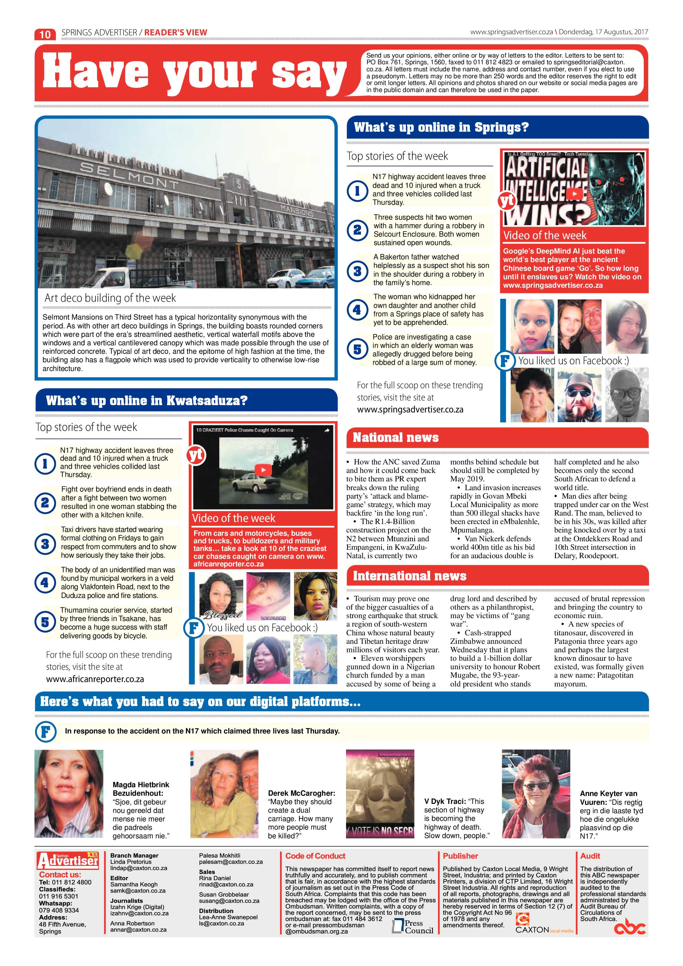 Springs Advertiser 17 August 2017 page 10