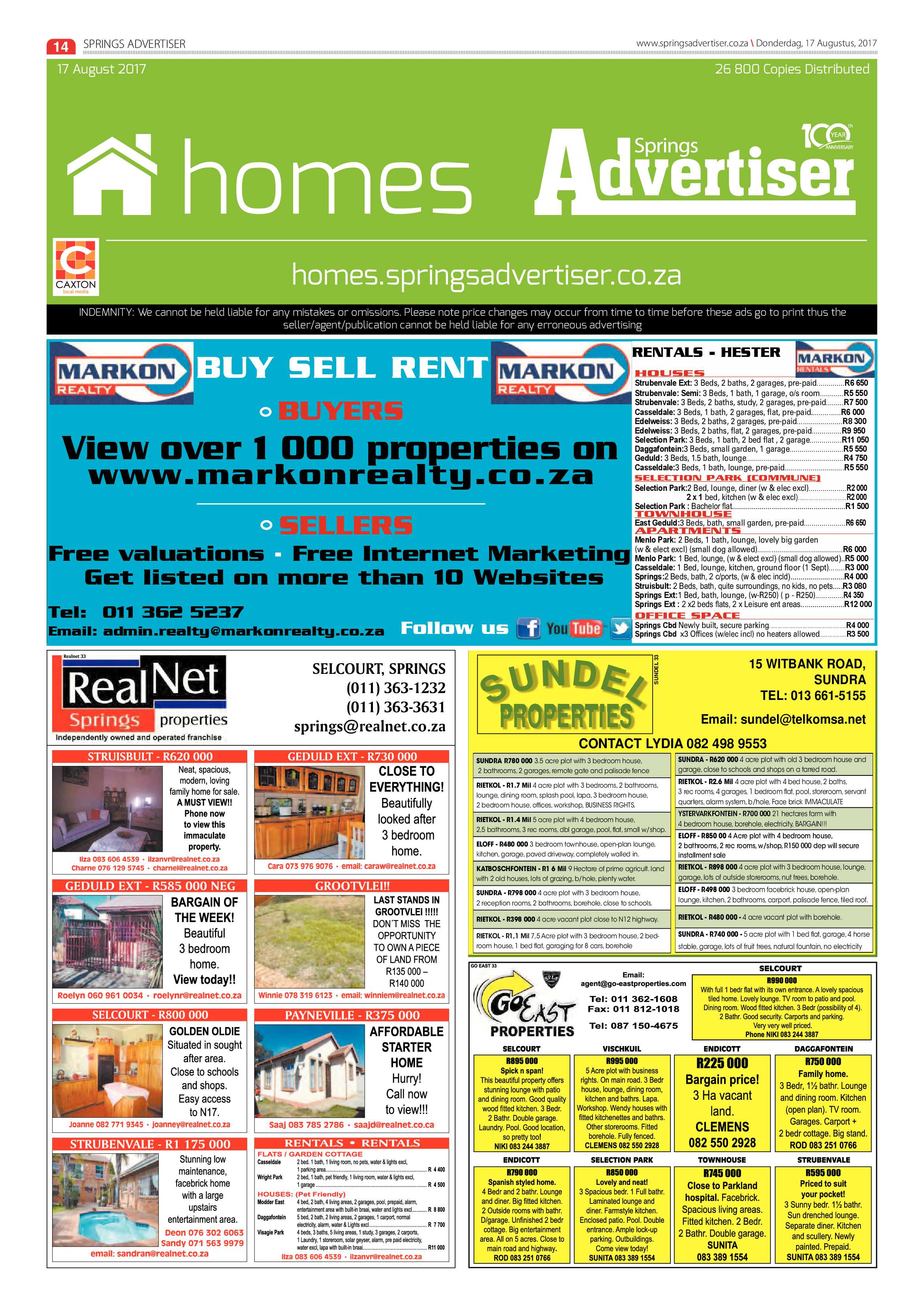 Springs Advertiser 17 August 2017 page 14
