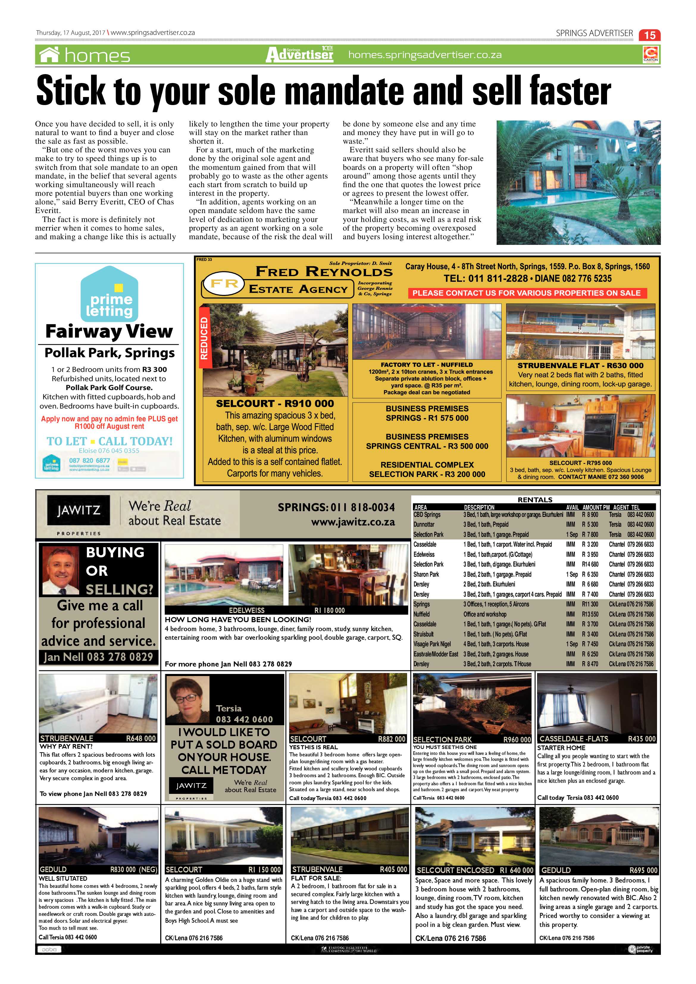 Springs Advertiser 17 August 2017 page 15