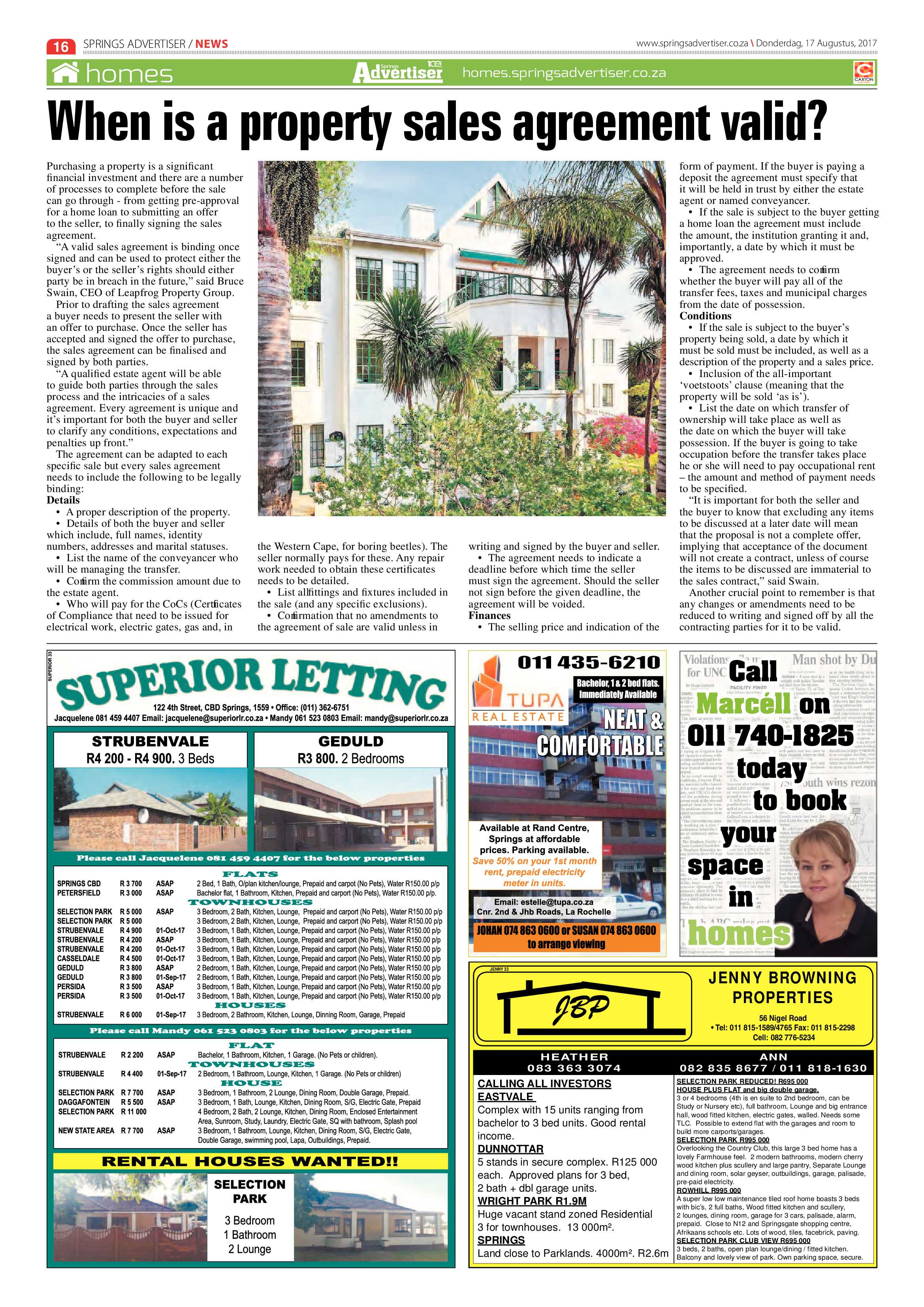 Springs Advertiser 17 August 2017 page 16